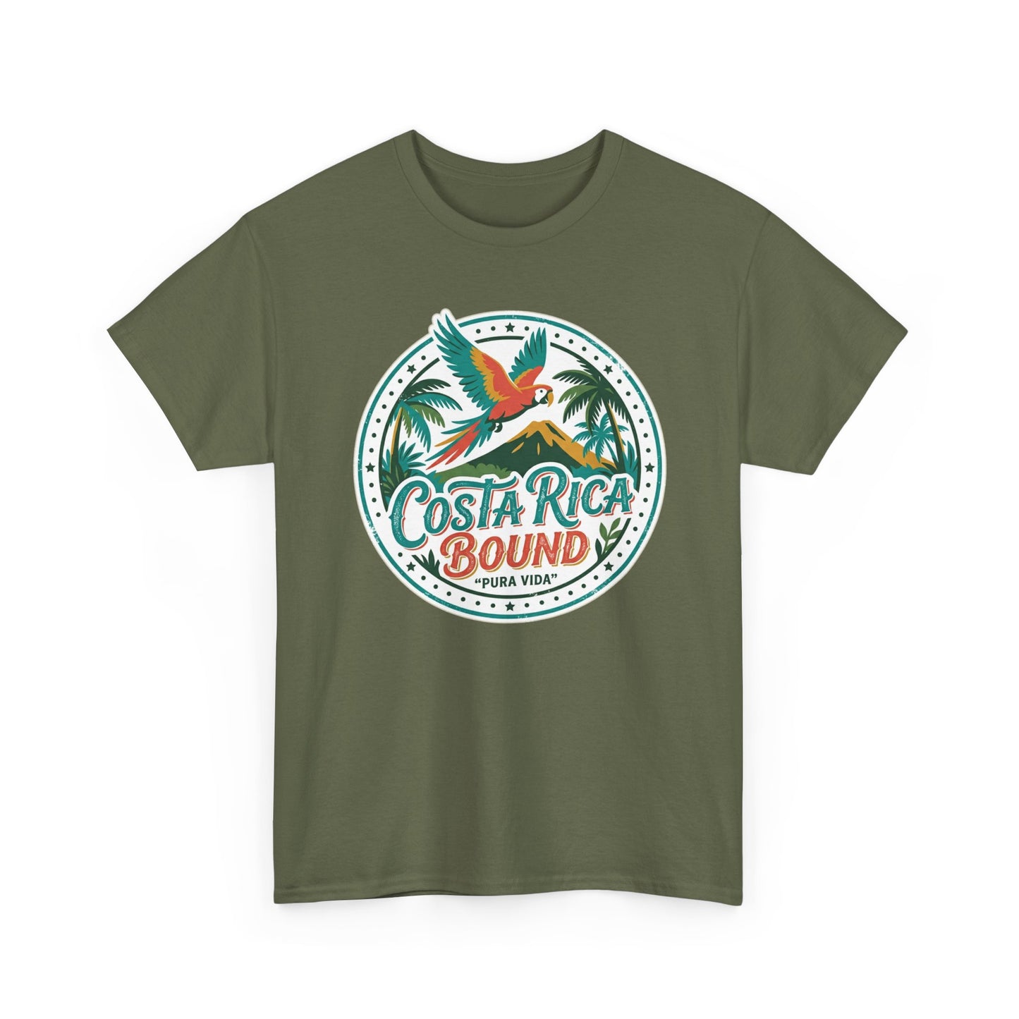 Costa Rica Bound T-Shirt — Tropical Parrot Travel Tee Printify