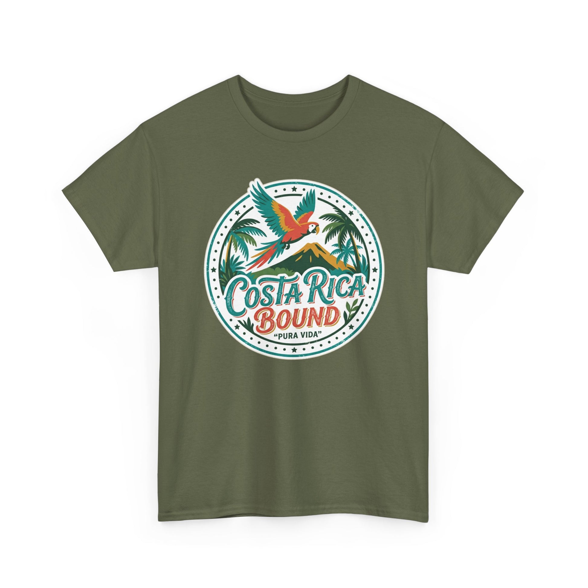 Costa Rica Bound T-Shirt — Tropical Parrot Travel Tee Printify