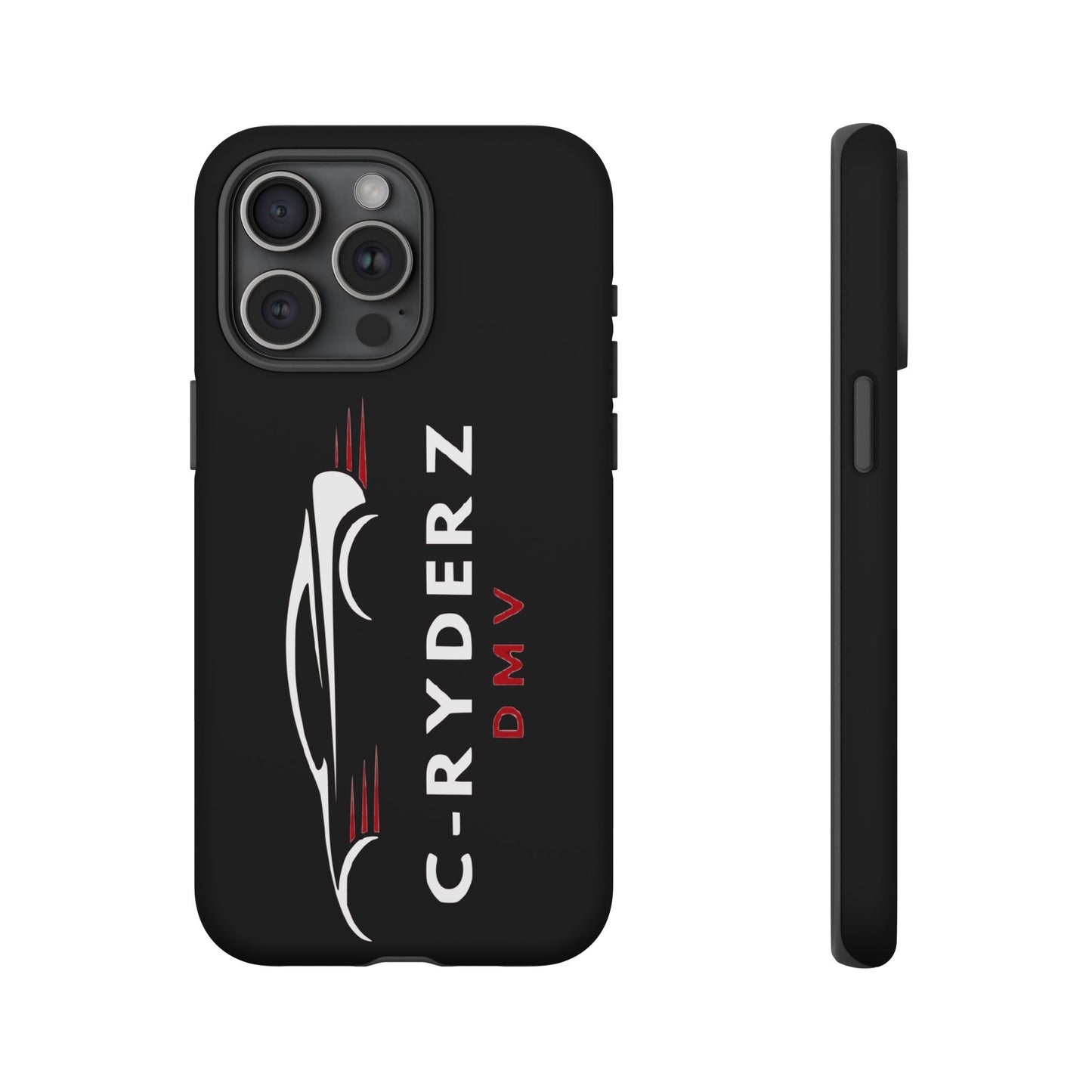 C-Ryderz DMV Black Slim Phone Case — Sporty Car Silhouette Protective Cover Printify