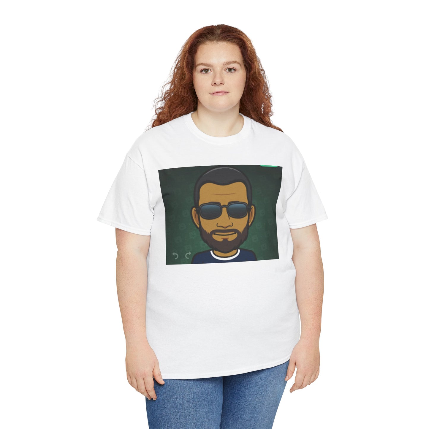 Bitmoji Portrait Tee — Cool Sunglasses Avatar Graphic T-Shirt Printify