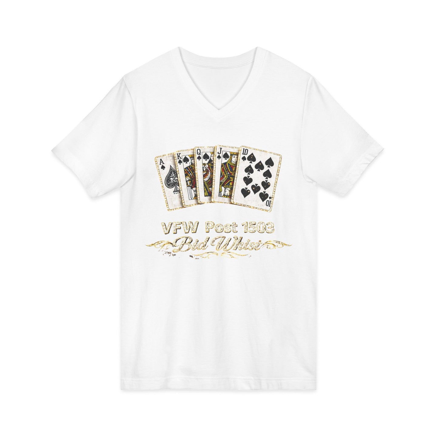 VFW Post 1106 'Bad Beats' Poker Card V-Neck Tee