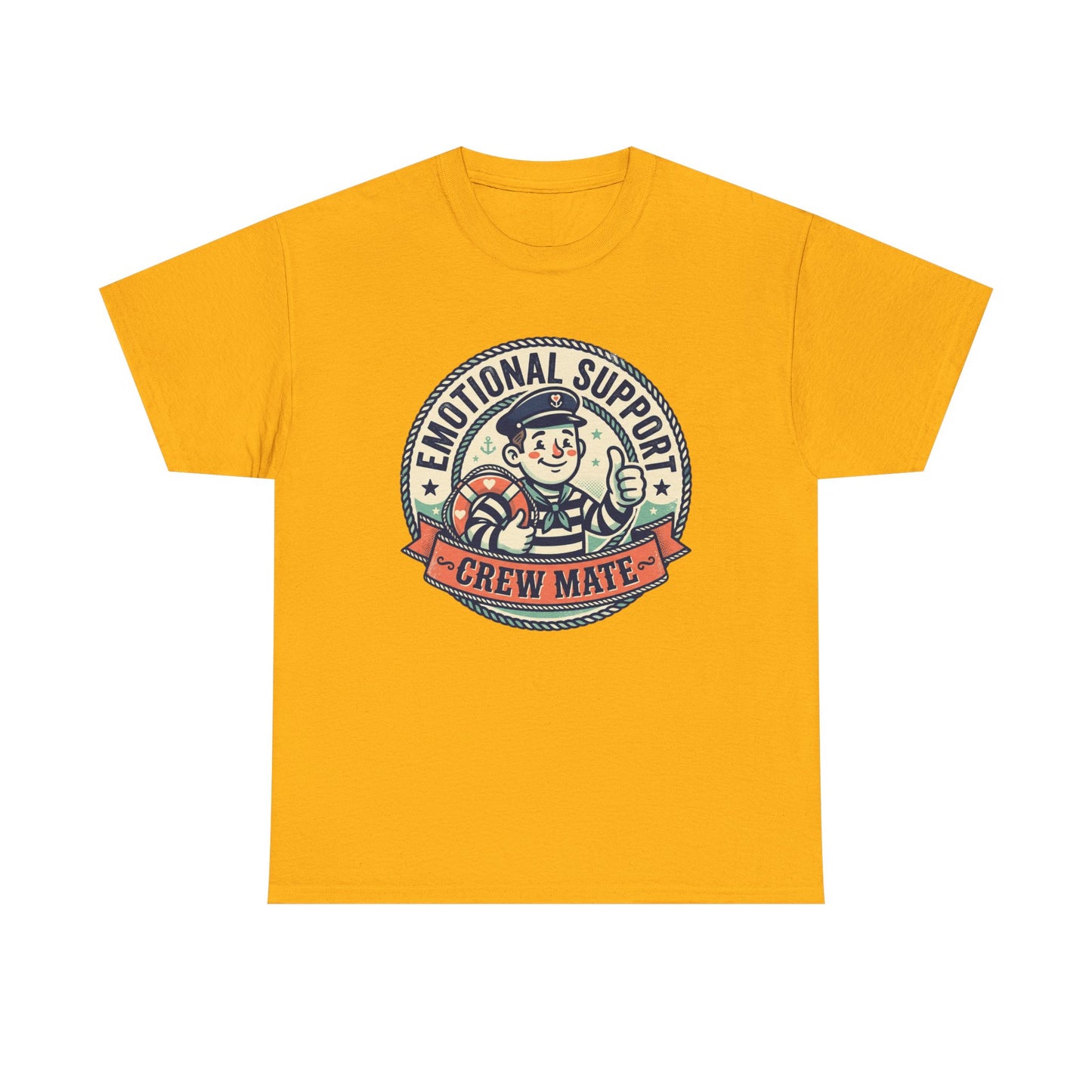 Emotional Support Crew Mate T‑Shirt — Retro Nautical Crewmate Tee Printify