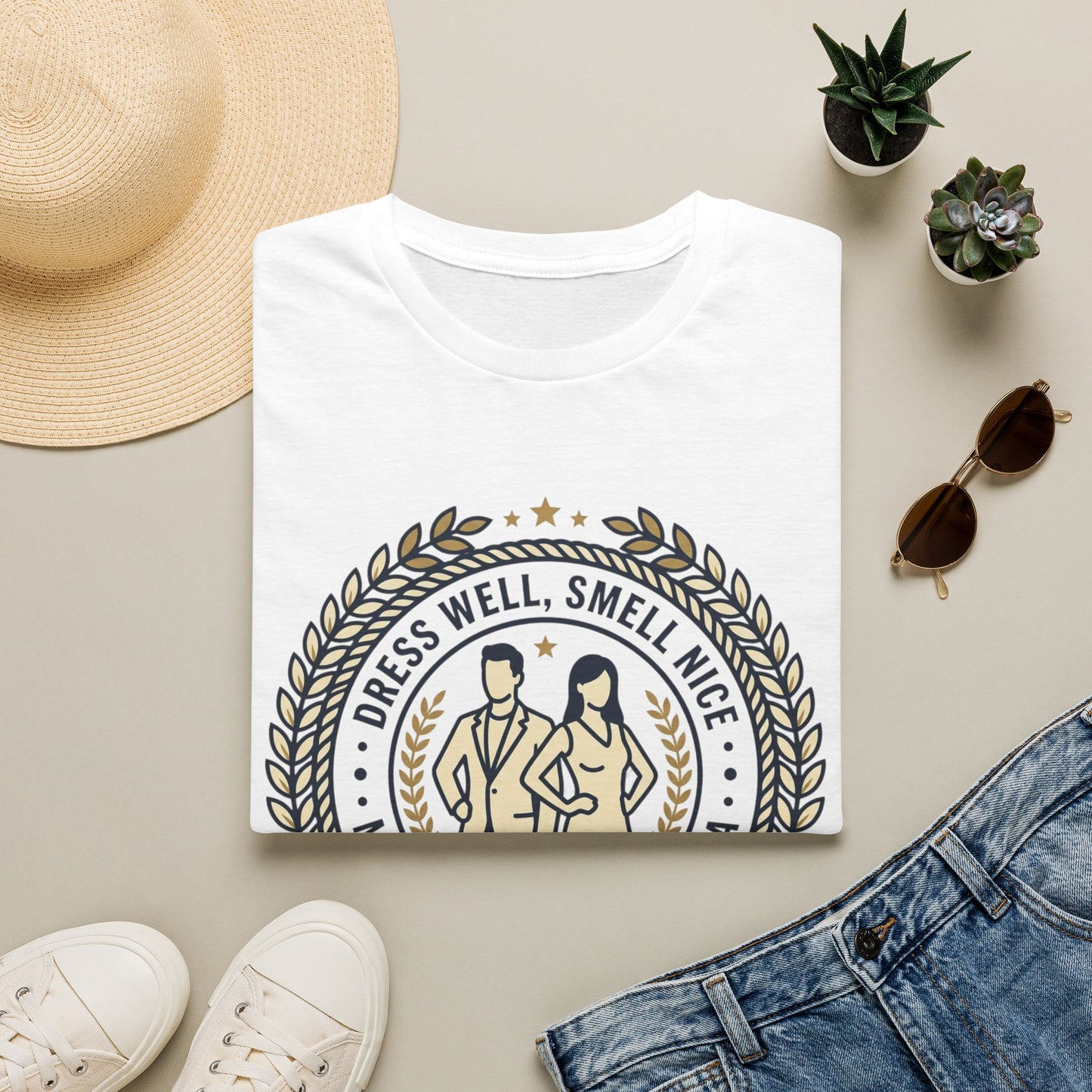 "Dress Well, Smell Nice" Vintage Couple Graphic Tee