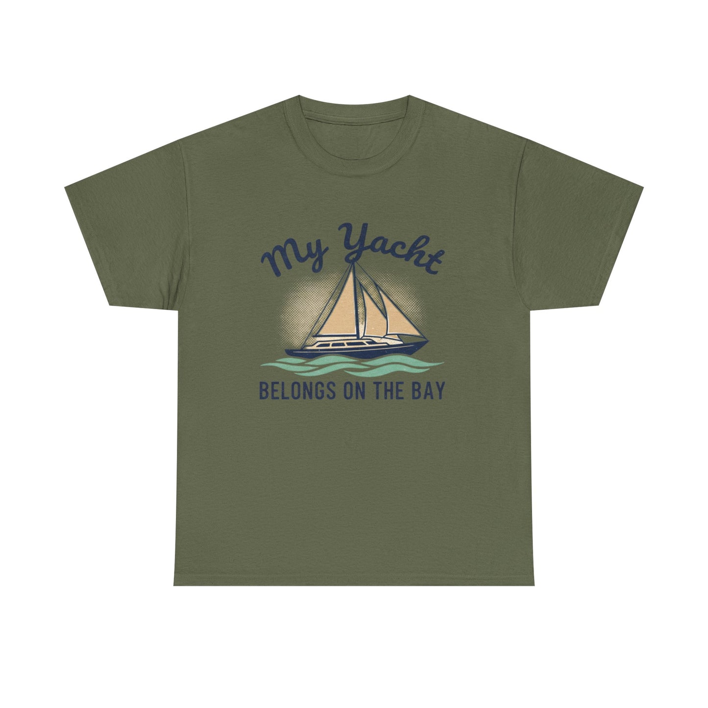 Sailboat Graphic Tee - "My Yacht Belongs on the Bay" Casual Nautical T-Shirt