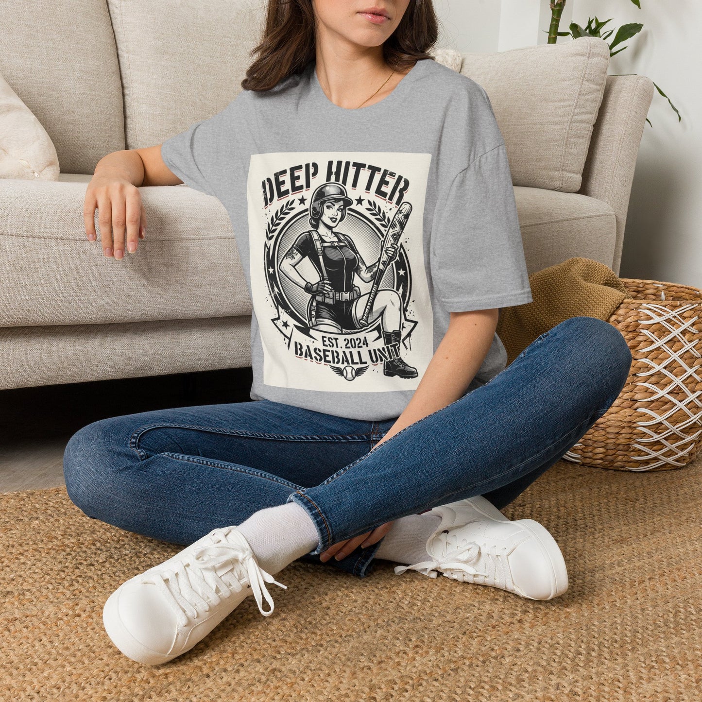 Deep Hitter Baseball Tee — Vintage Softball Graphic Shirt