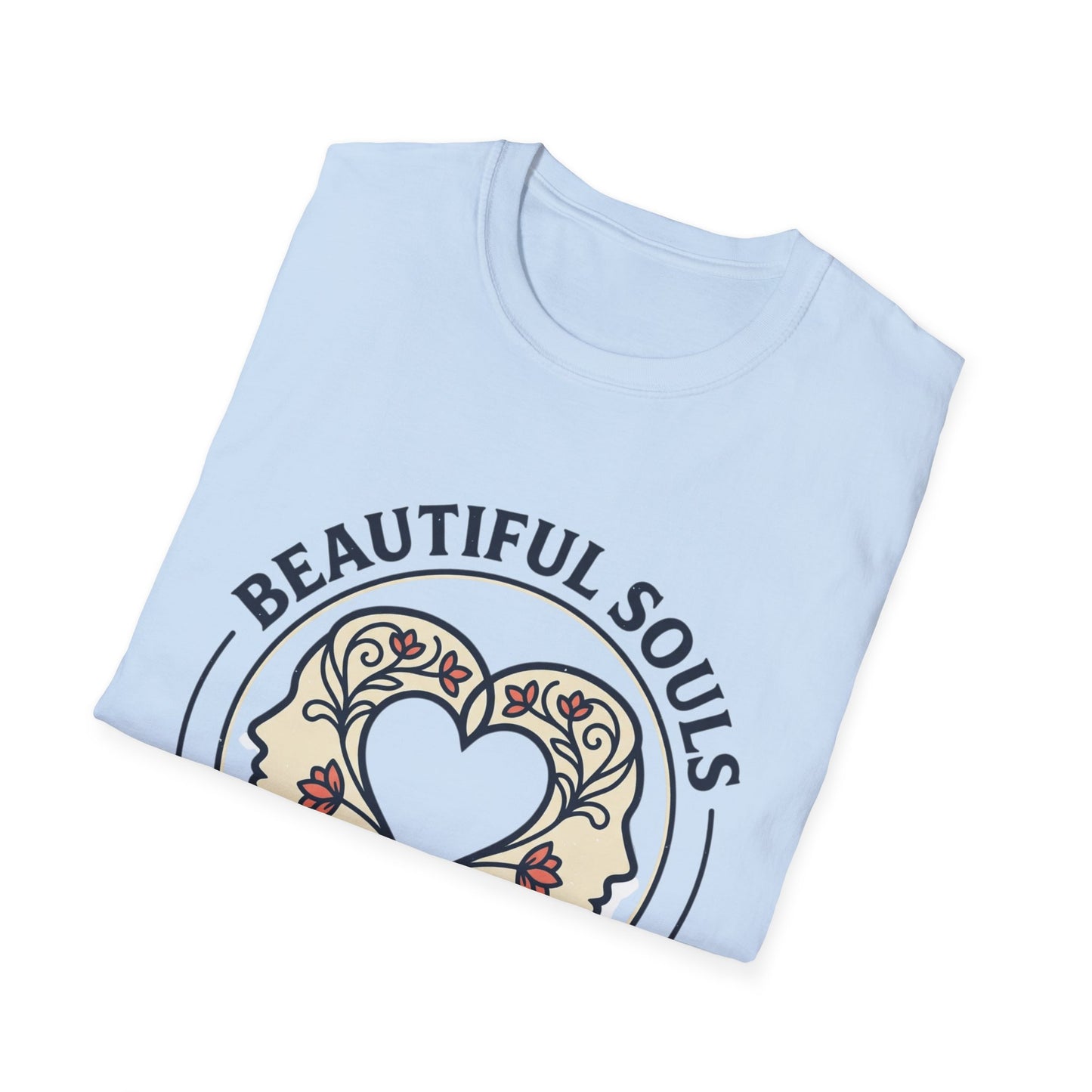 Beautiful Souls Graphic T-Shirt — "Beautiful Souls" Heart Floral Tee