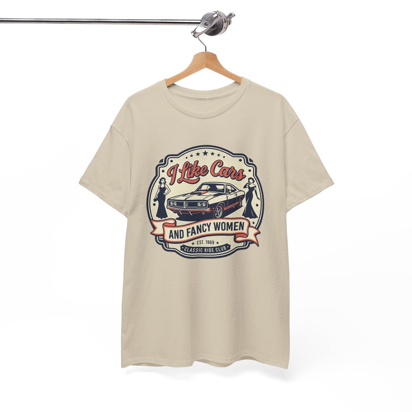 “I Like Cars and Fancy Women” Vintage Auto Graphic Shirt - Classic Car Tee