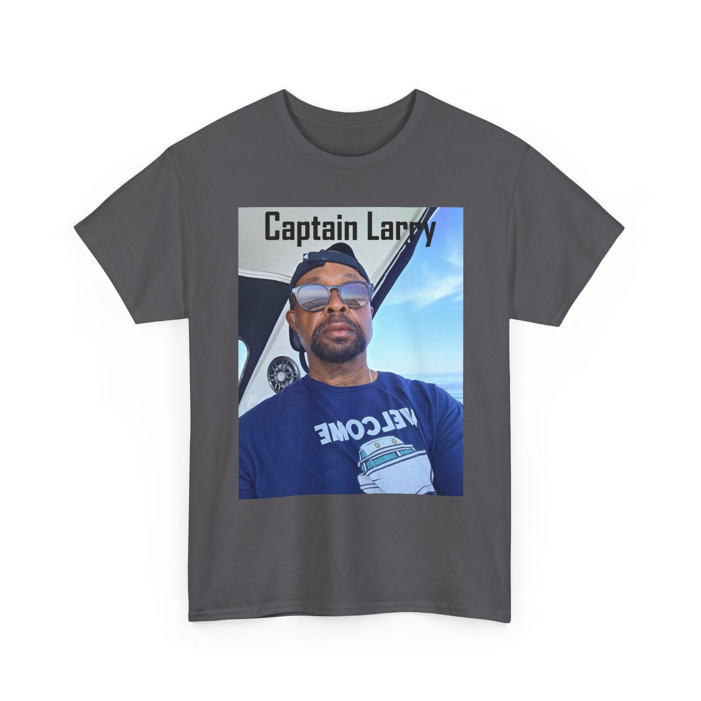 Custom Photo Print T-Shirt — Personalized Selfie Tee ("Welcome" Coffee Graphic) Printify