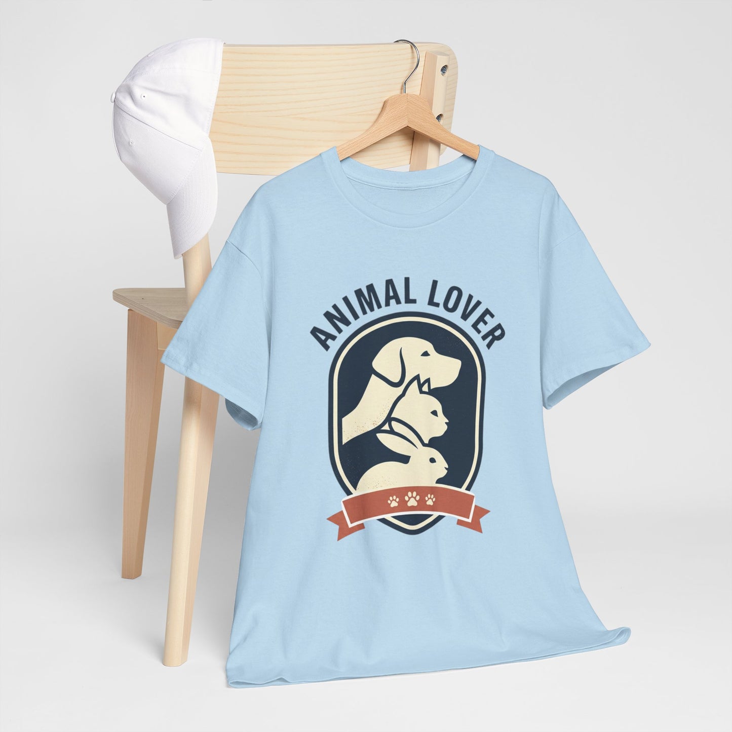 Animal Lover T-Shirt — Retro Pet Badge Tee (Dogs & Cats)