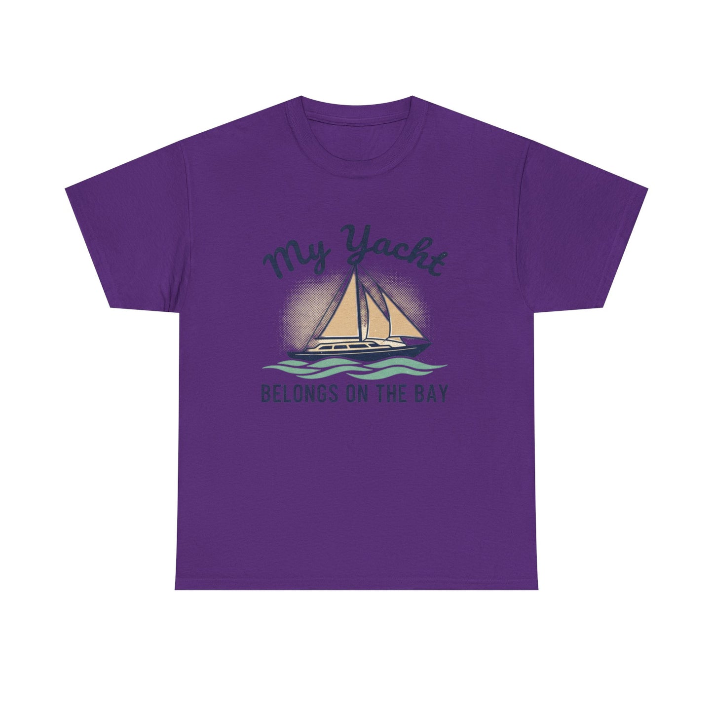 Sailboat Graphic Tee - "My Yacht Belongs on the Bay" Casual Nautical T-Shirt
