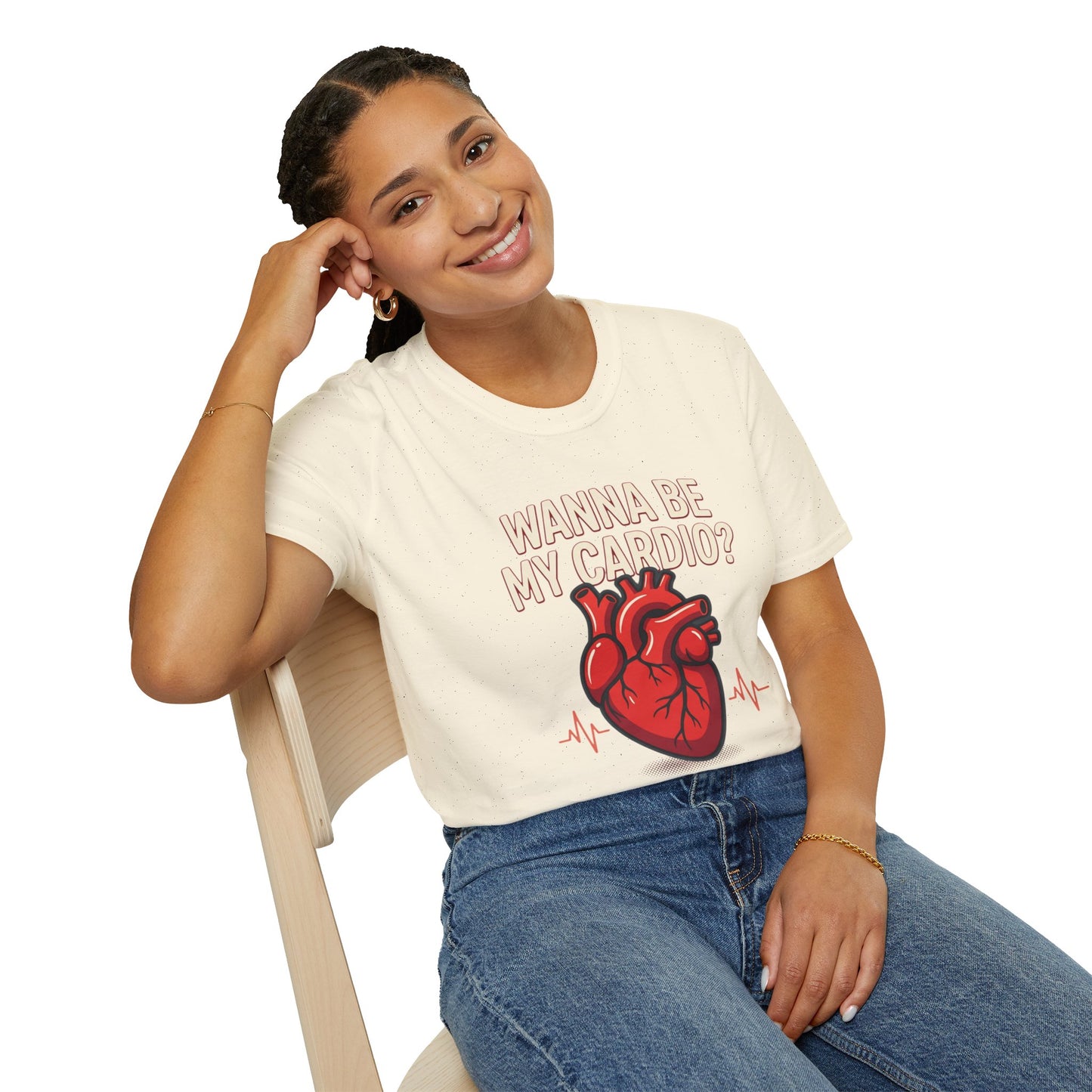 Wanna Be My Cardio? T-Shirt — Cute Anatomical Heart Graphic Tee