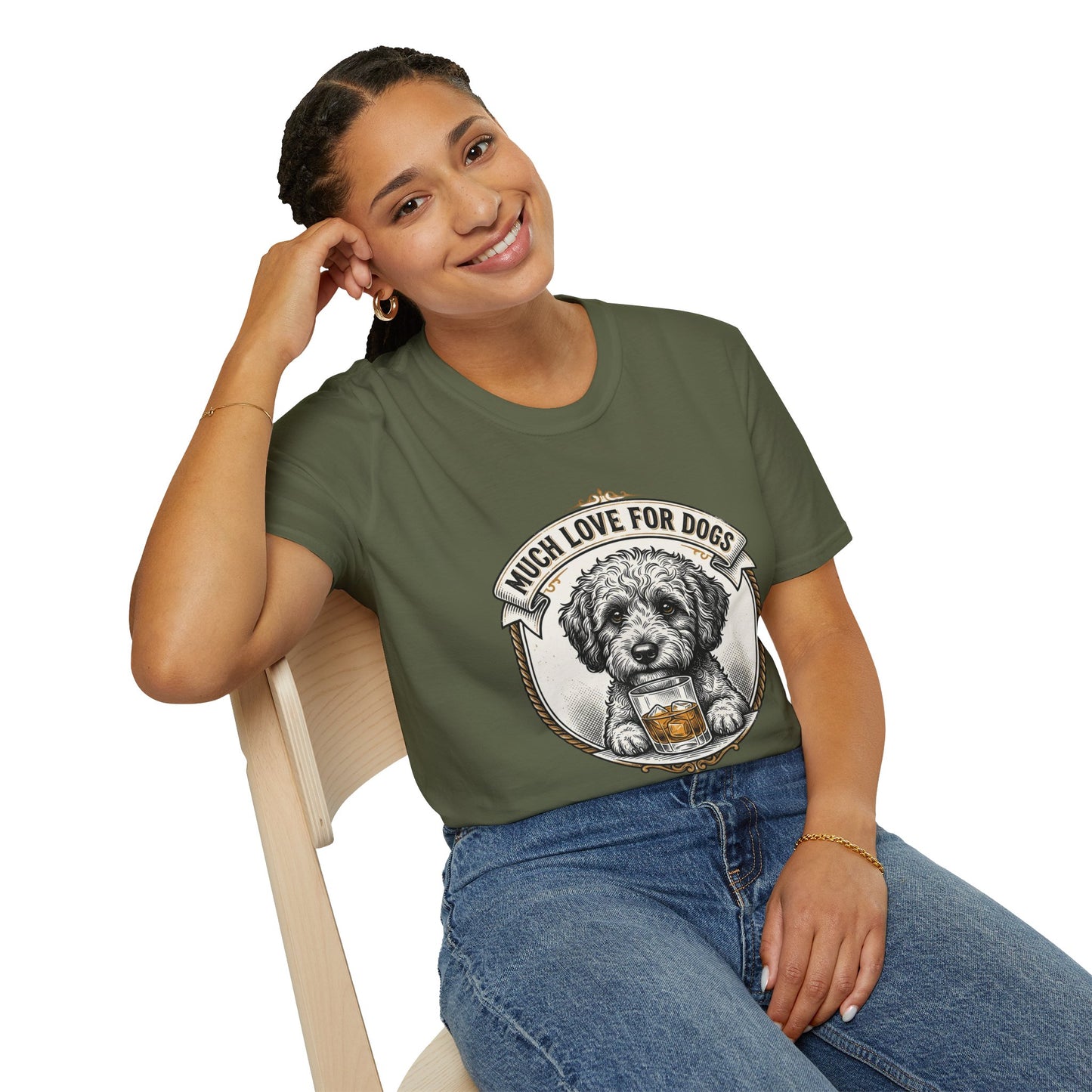 Much Love for Dogs T-Shirt — Vintage Dog Illustration Tee