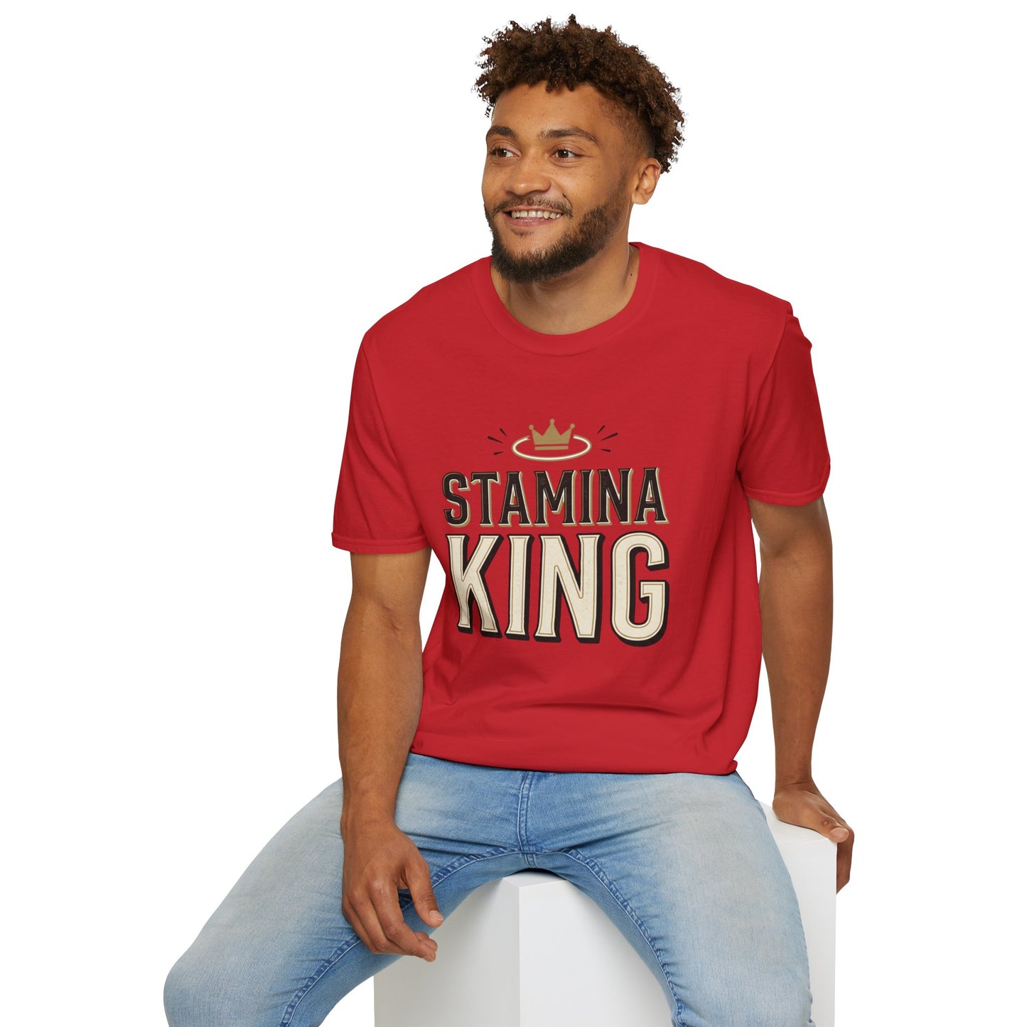 Stamina King T-Shirt — Bold Crown Fitness Tee for Workout Motivation