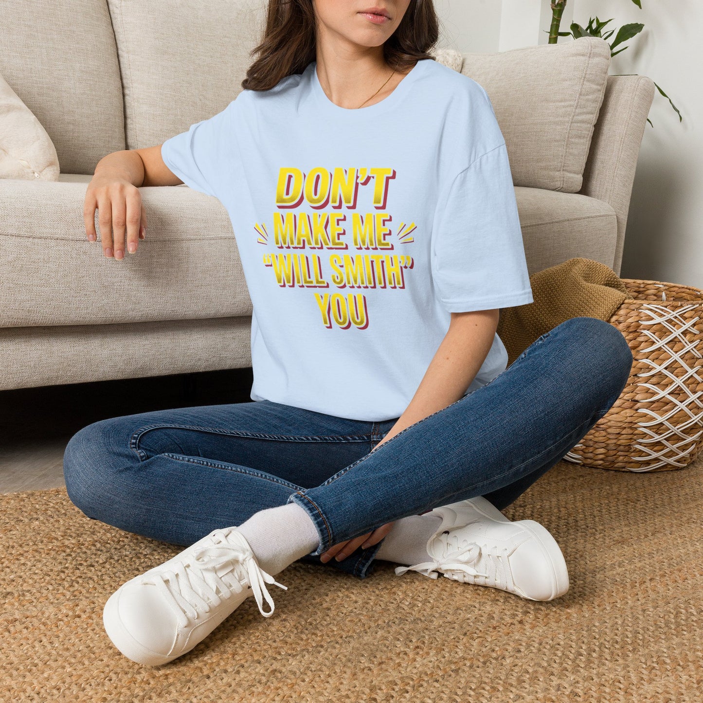 Don't Make Me "Will Smith" T-Shirt — Bold Yellow Graphic Tee