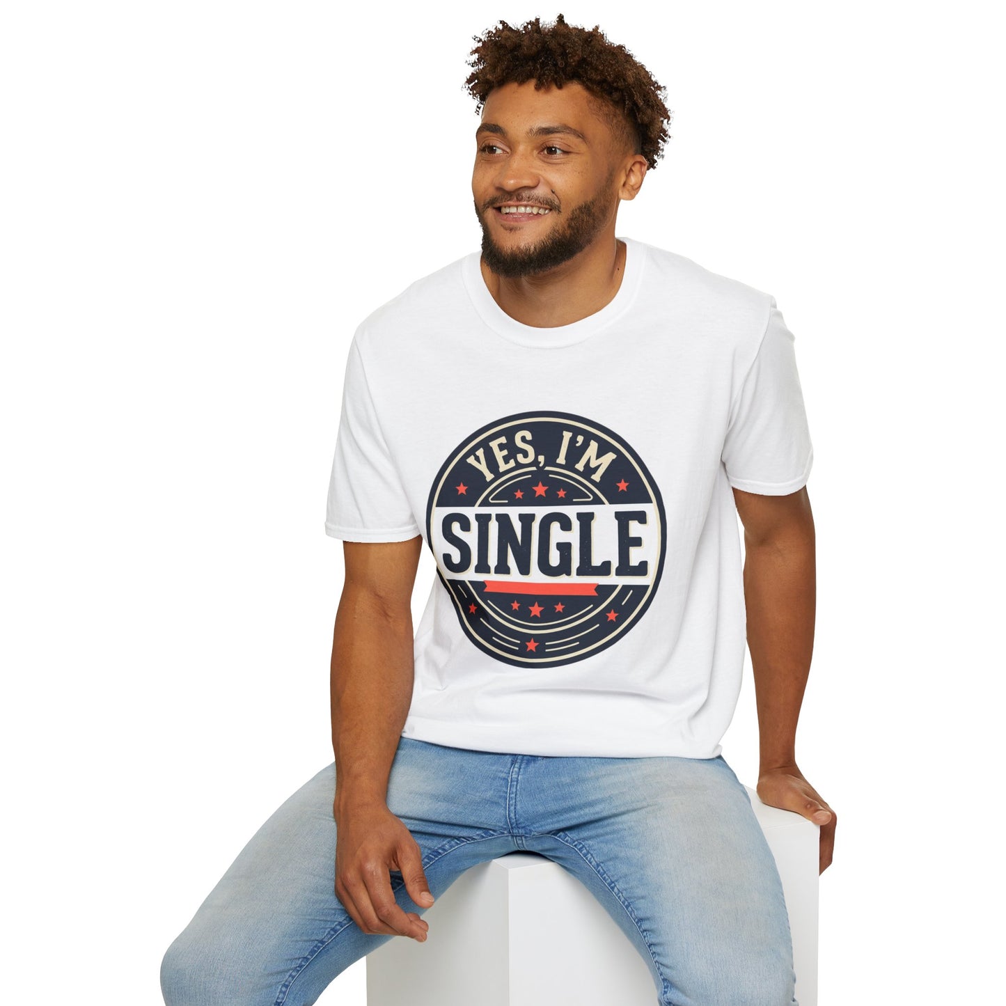 "Yes, I’m Single" Graphic Tee - Single Badge T-Shirt