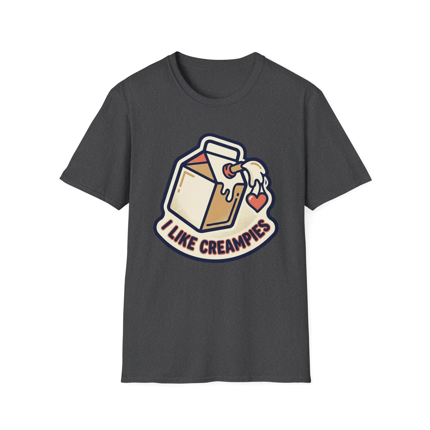 Cream Pie Cartoon T-Shirt — "I Like Creampies" Retro Milk Carton Graphic Tee