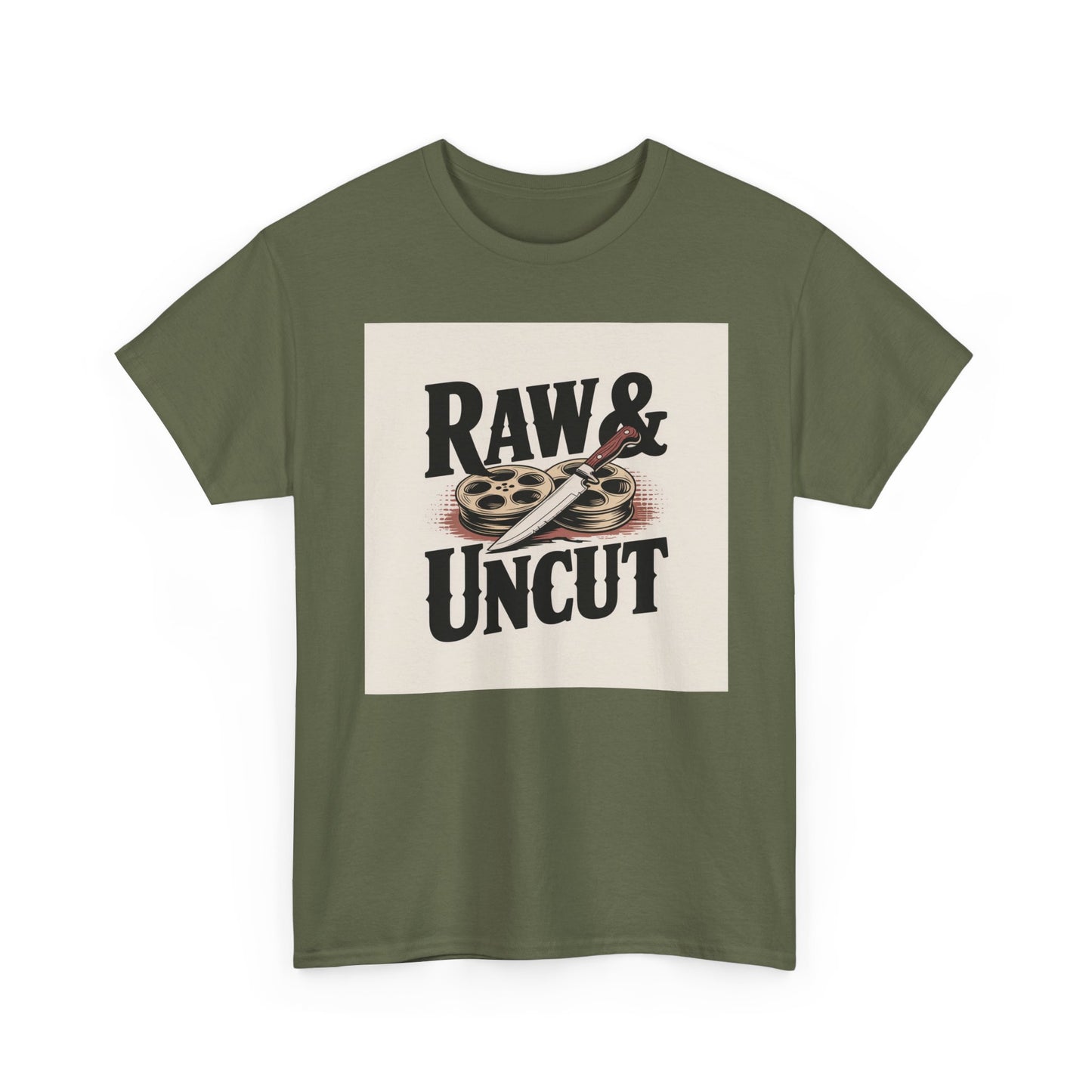Raw & Uncut Graphic Tee — Vintage Film Reel Movie Lover T-Shirt