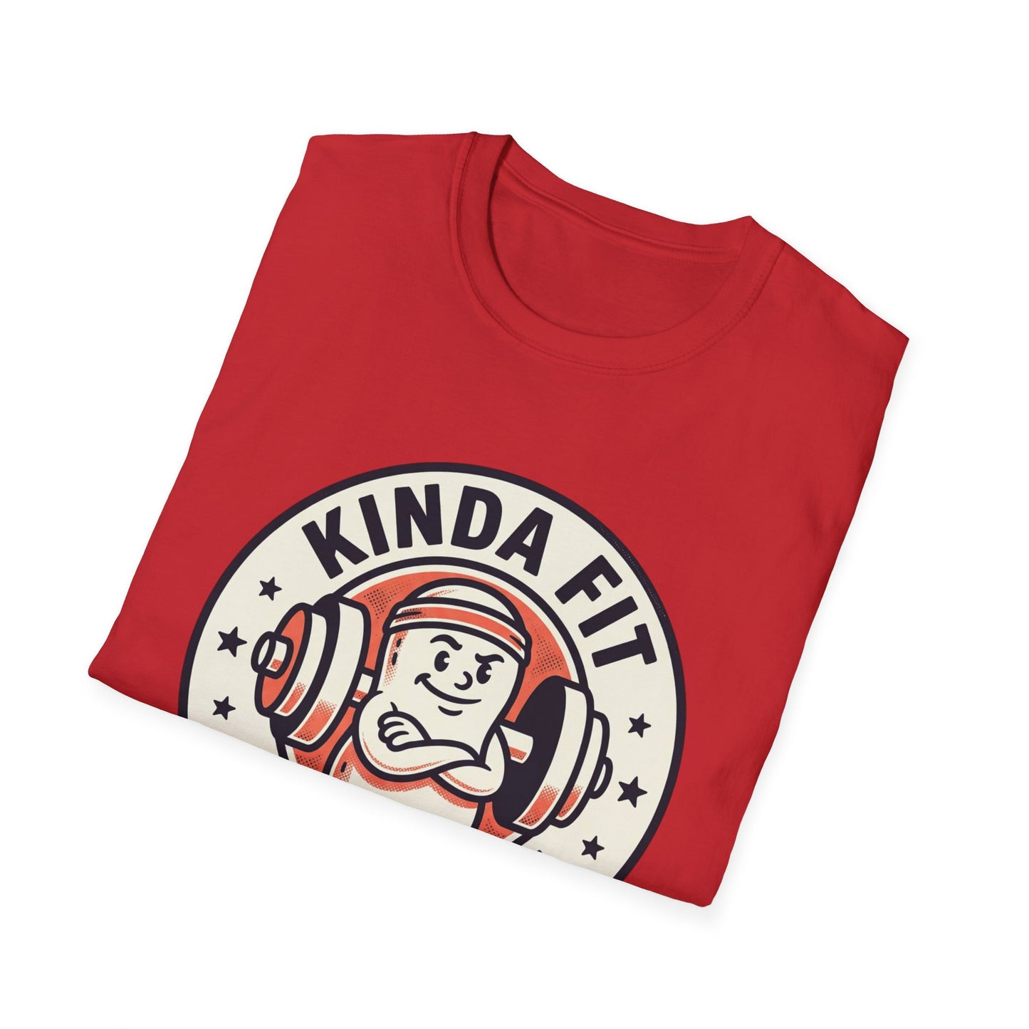Kinda Fit Sorta Fat Funny Gym T-Shirt — Humorous Weightlifting Tee
