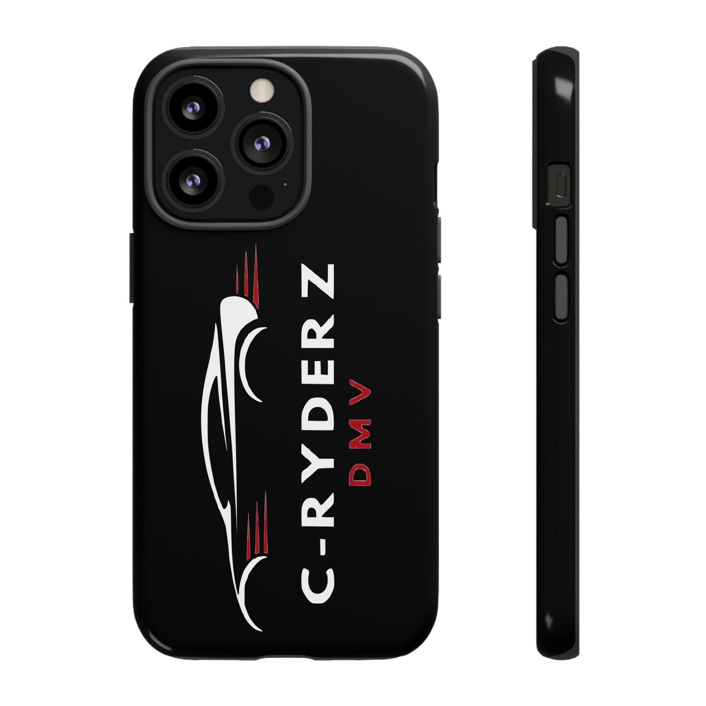 C-Ryderz DMV Black Slim Phone Case — Sporty Car Silhouette Protective Cover Printify
