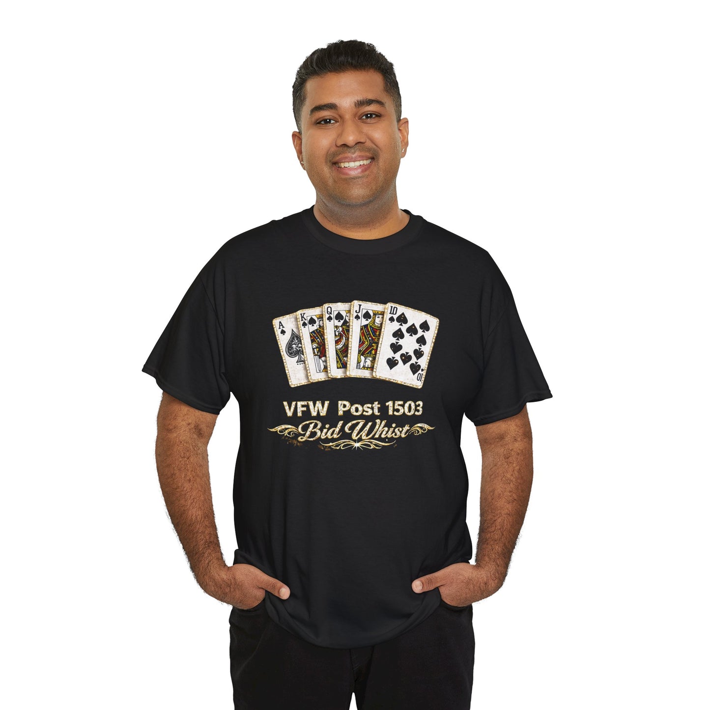 Veterans VFW Poker Night Tee – "VFW Post 1503" Playing Cards Design