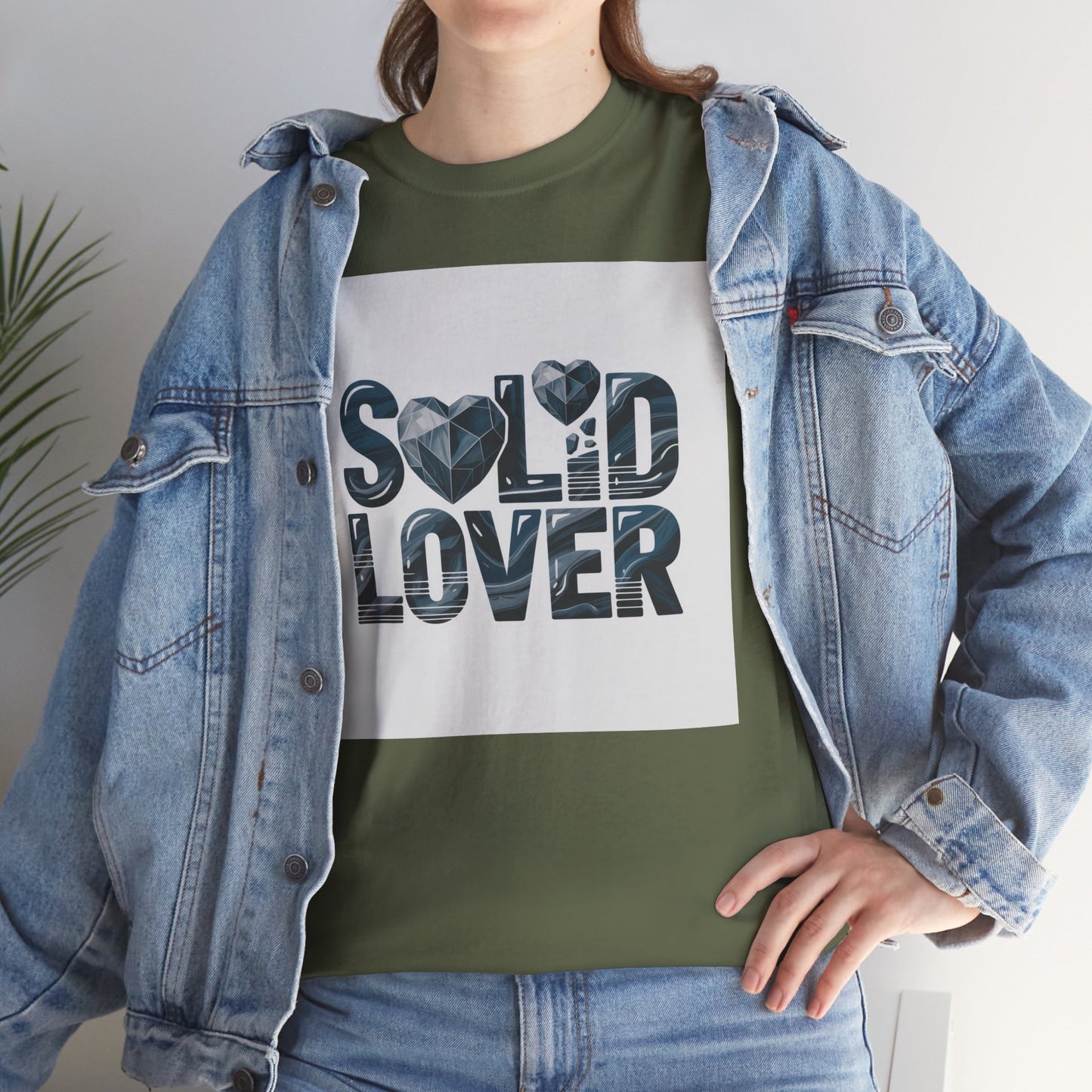 Solid Lover T‑Shirt — Bold Heart Typography Tee for Couples & Romance