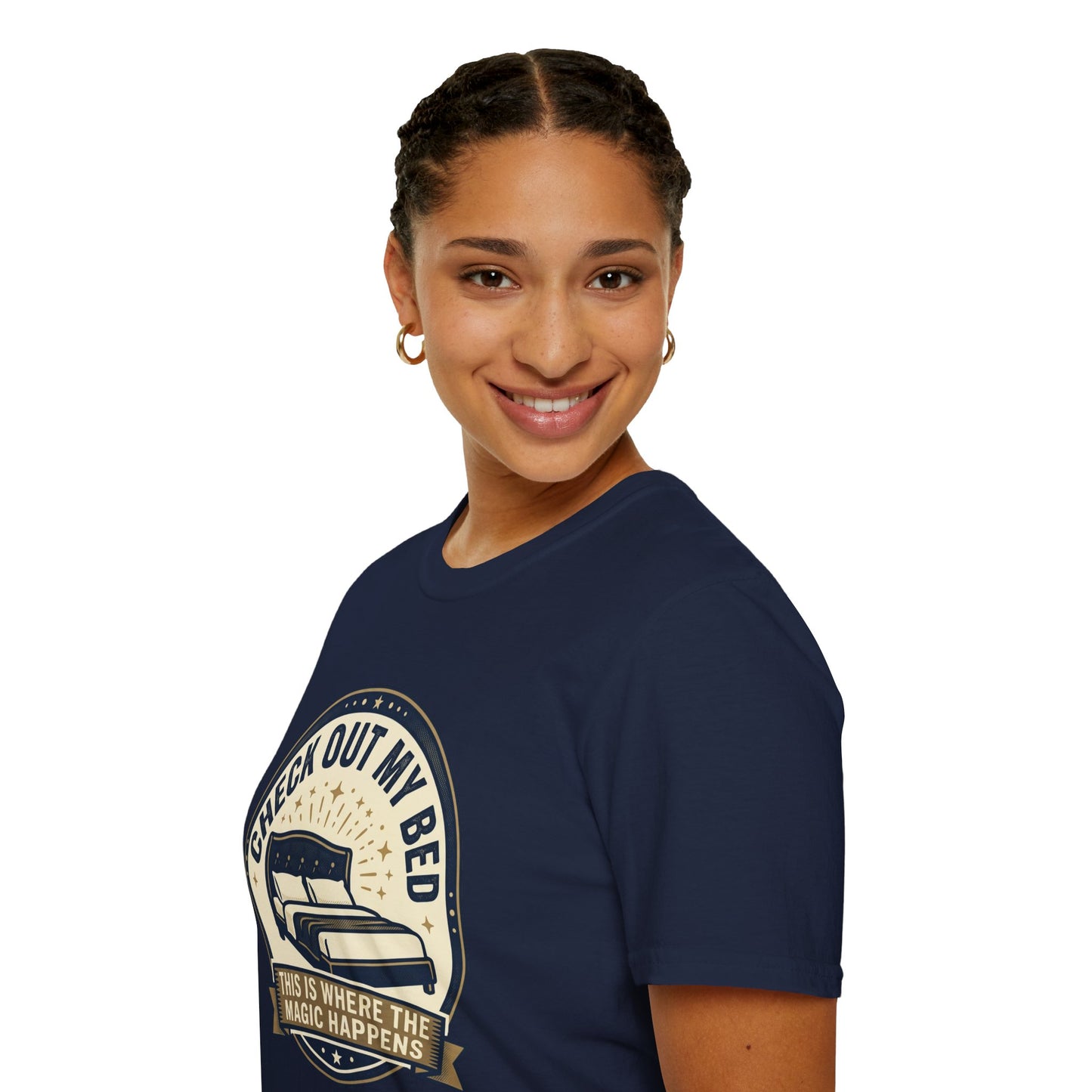 Check Out My Bed T-Shirt – “This Is Where The Magic Happens” Vintage Graphic Tee