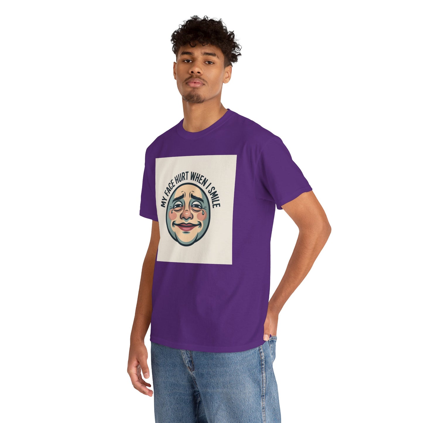 Graphic Tee — “My Face Hurt When I Smile” Vintage Sad Clown Laughing Design