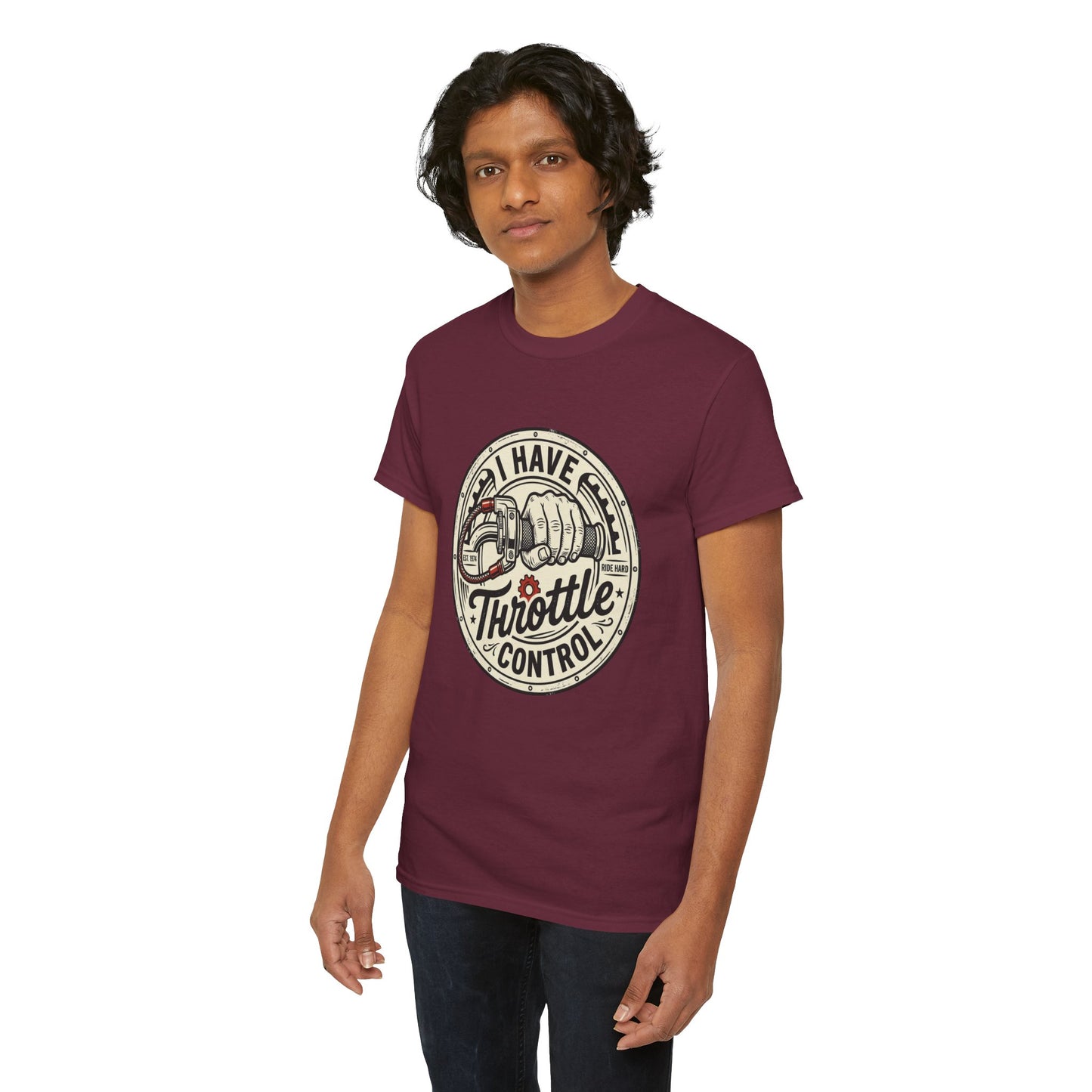 Throttle Control T-Shirt — "I Have Throttle Control" Vintage Motorcycle Tee