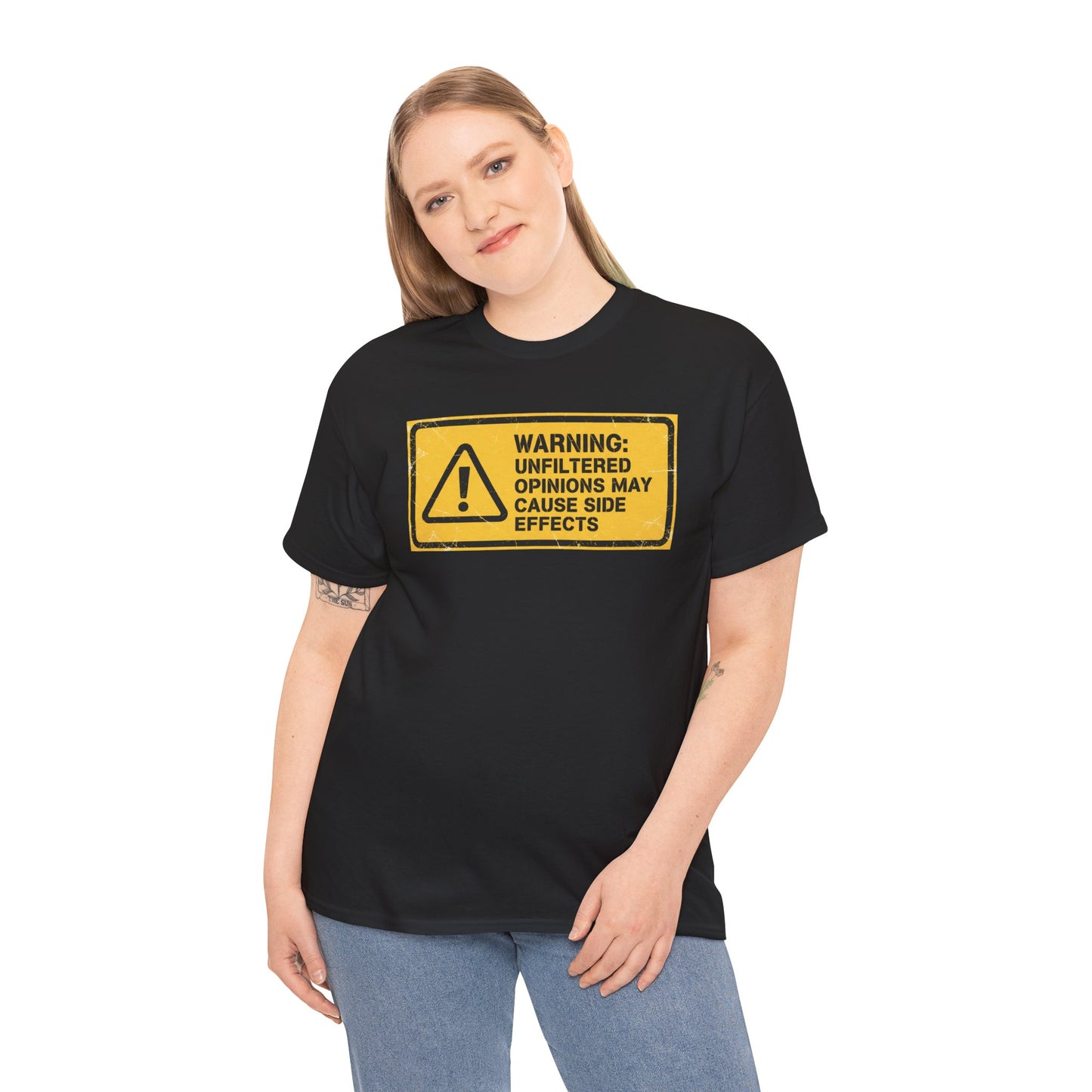 T-Shirt — "Warning: Unfiltered Opinions May Cause Side Effects" Graphic Tee