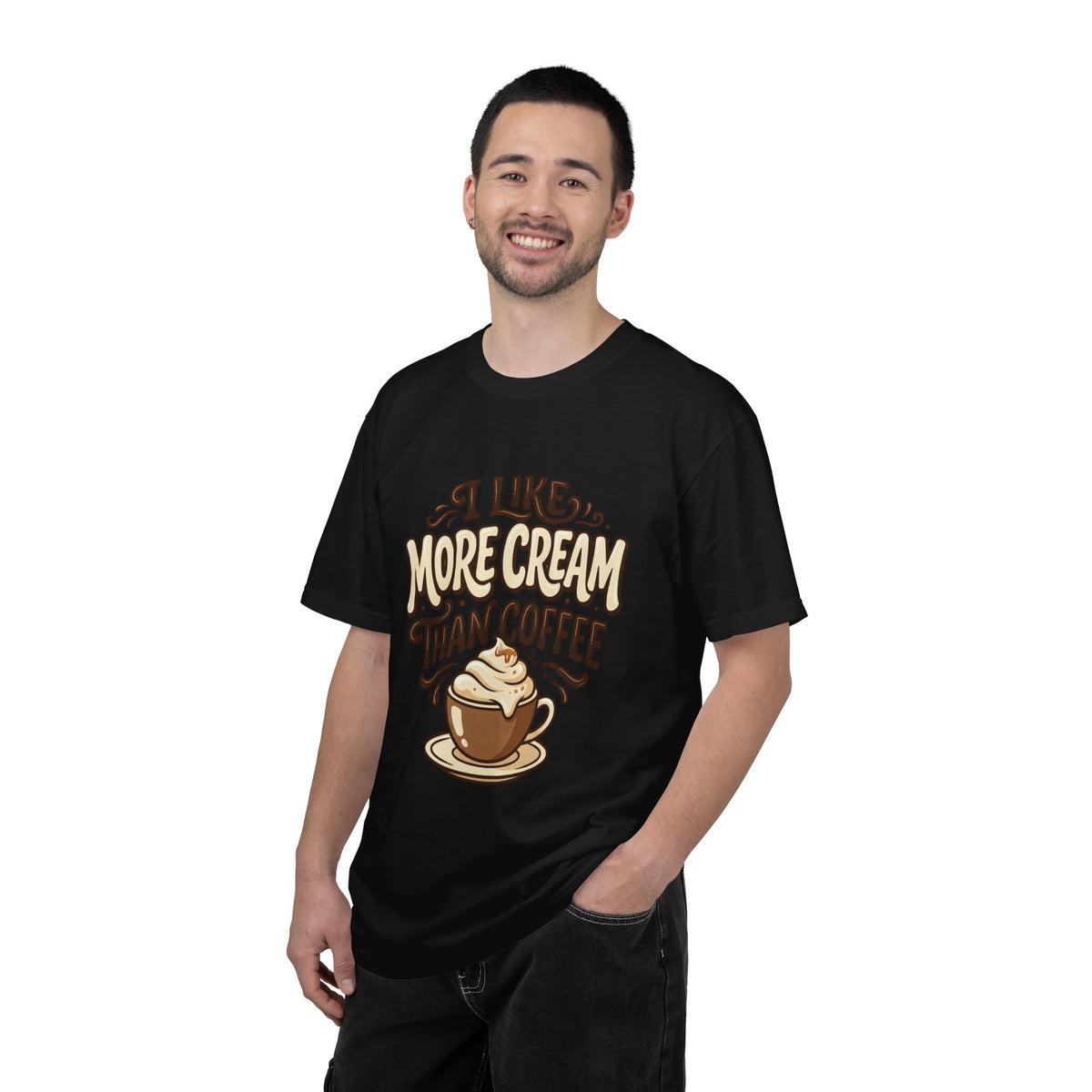 Coffee Tee — "I Like More Cream Than Coffee" Graphic T-Shirt