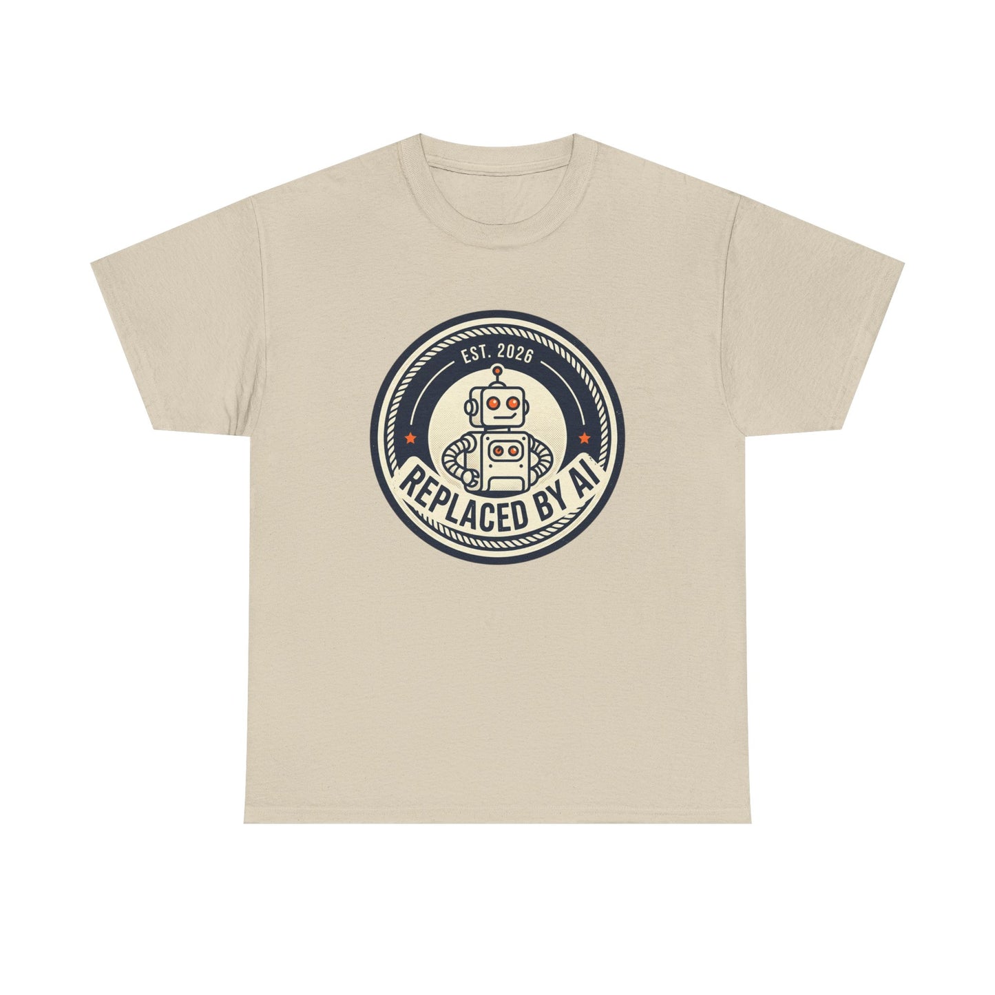 "Replaced by AI" Retro Robot Graphic Tee