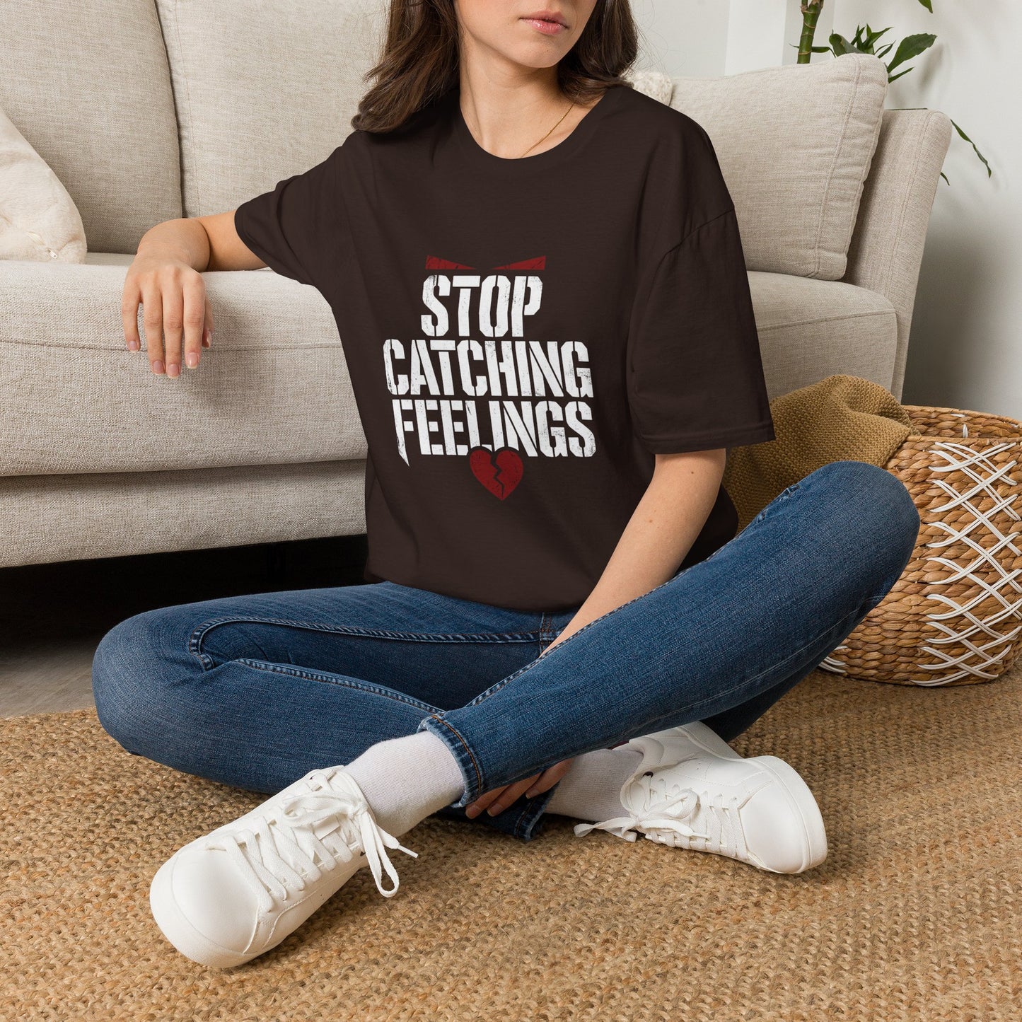 Stop Catching Feelings T-Shirt — Funny Heartbreak Graphic Tee