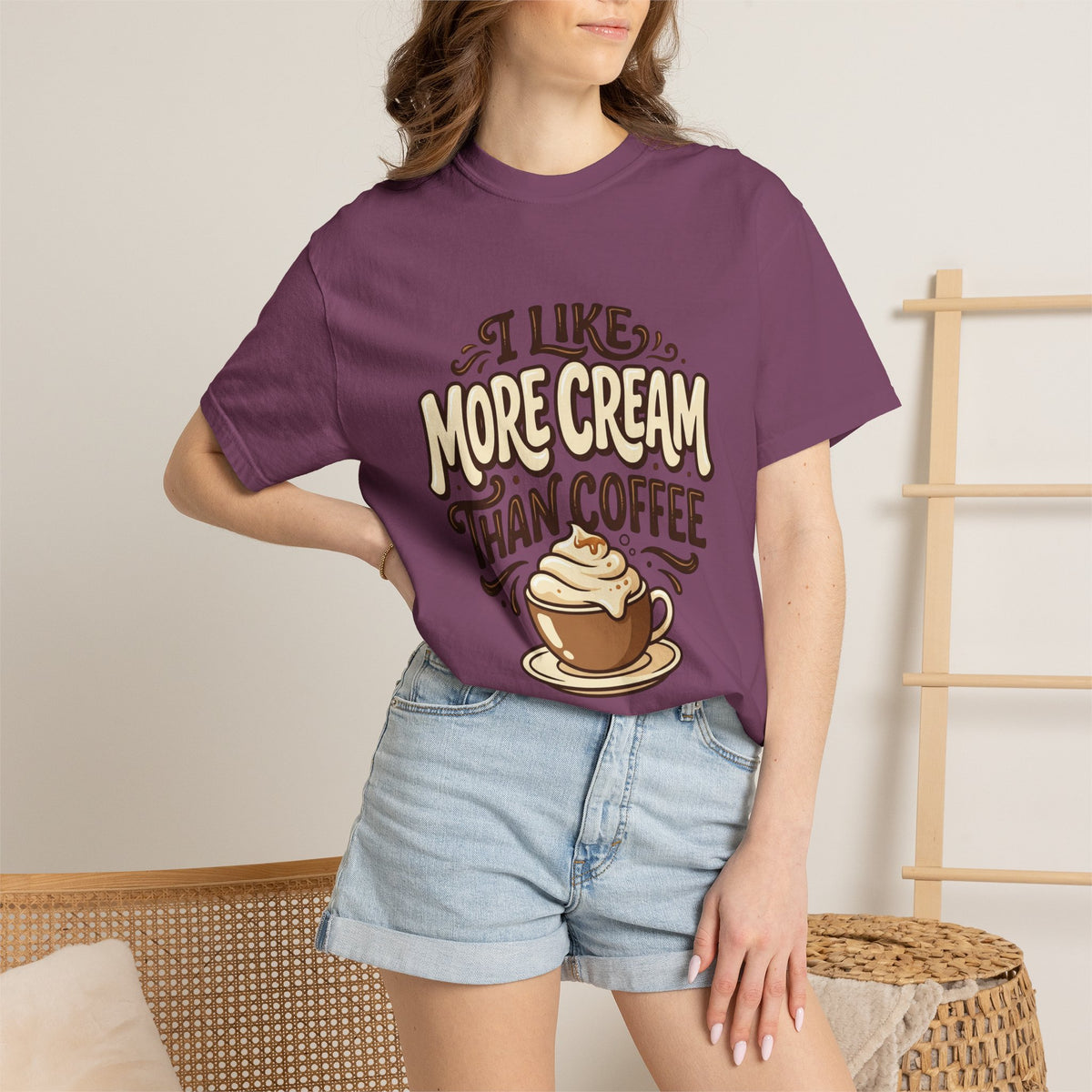 Coffee Tee — "I Like More Cream Than Coffee" Graphic T-Shirt