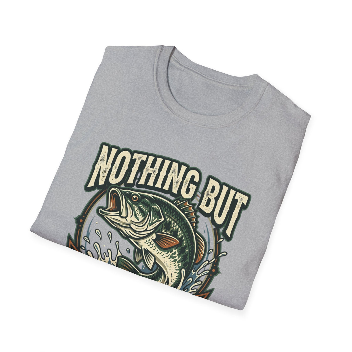 Nothing But Bass Fishing T-Shirt — Retro Largemouth Bass Graphic Tee