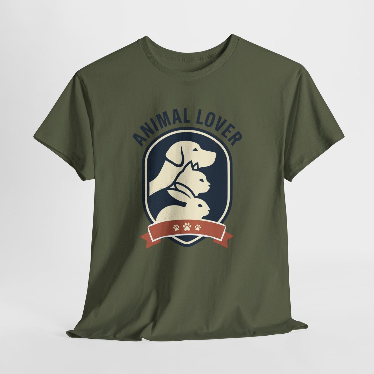 Animal Lover T-Shirt — Retro Pet Badge Tee (Dogs & Cats)