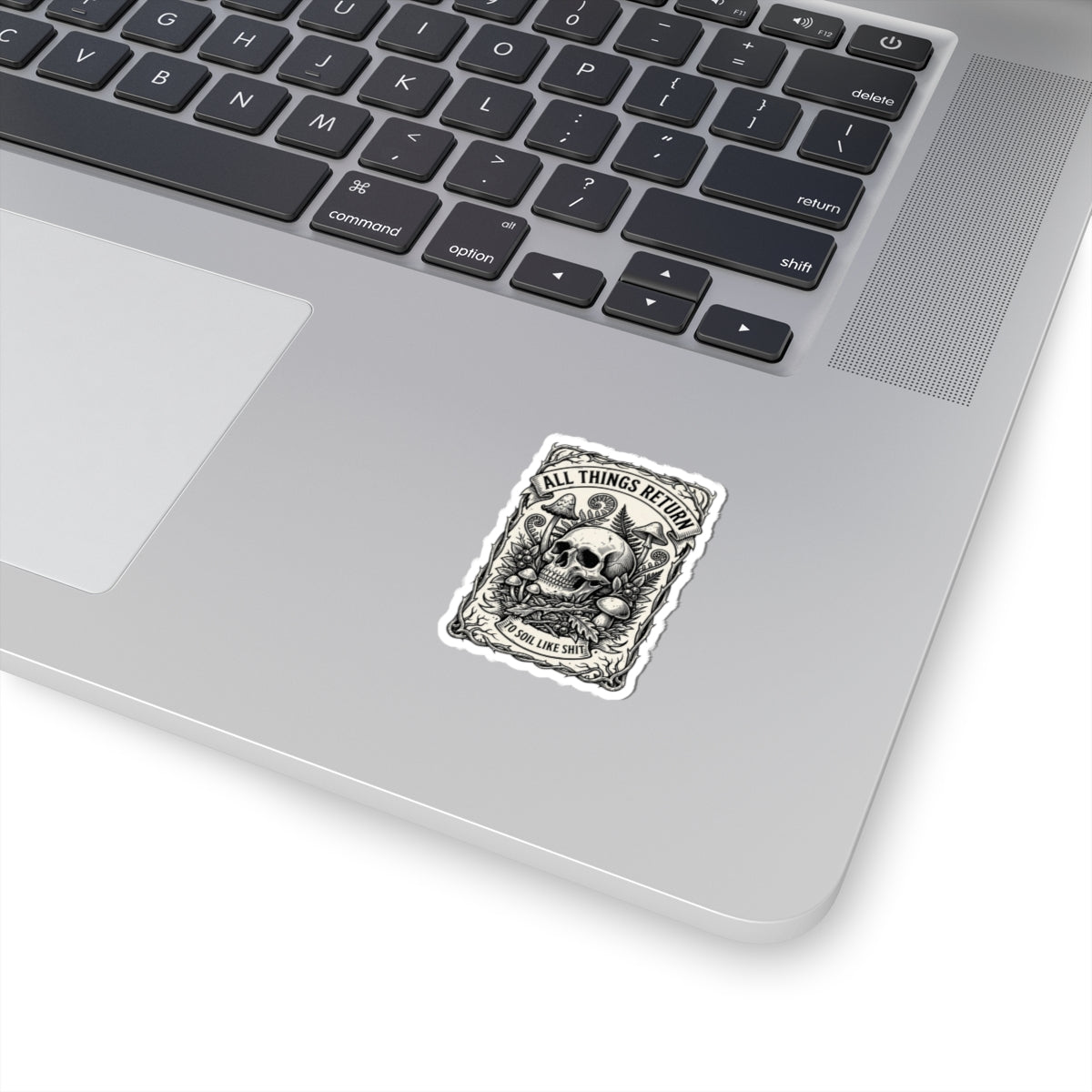 Skull & Mushrooms Sticker | Gothic Botanicals kiss-cut sticker