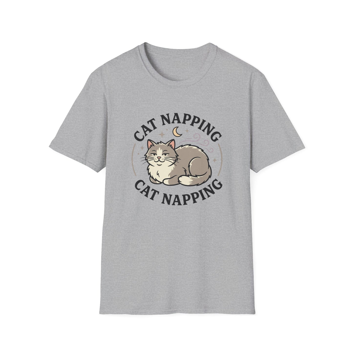 Cat Napping T-Shirt — Cute Sleeping Cat Graphic Tee for Cat Lovers