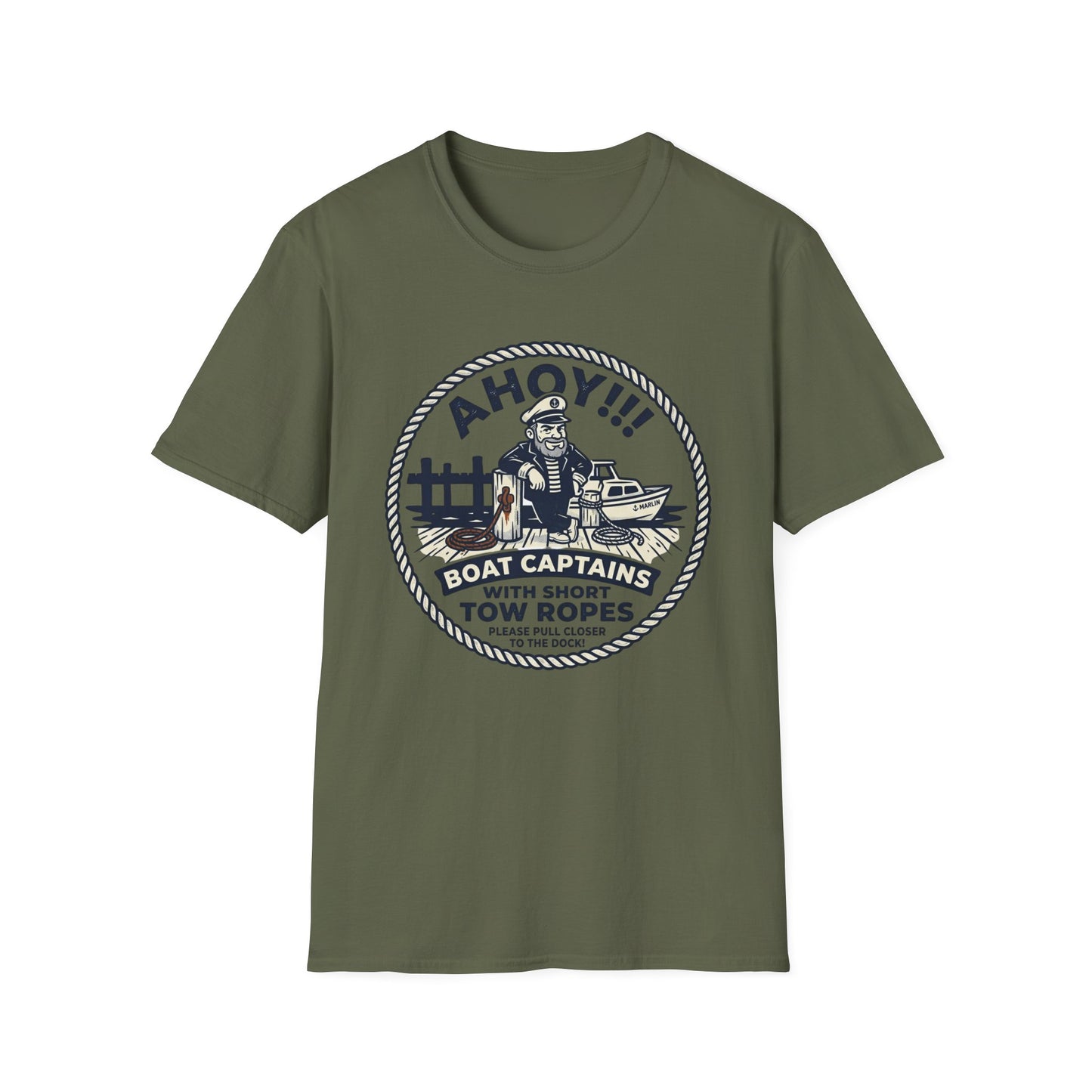 Ahoy Boat Captain T-Shirt — “Boat Captains With Short Tow Ropes” Nautical Graphic Tee