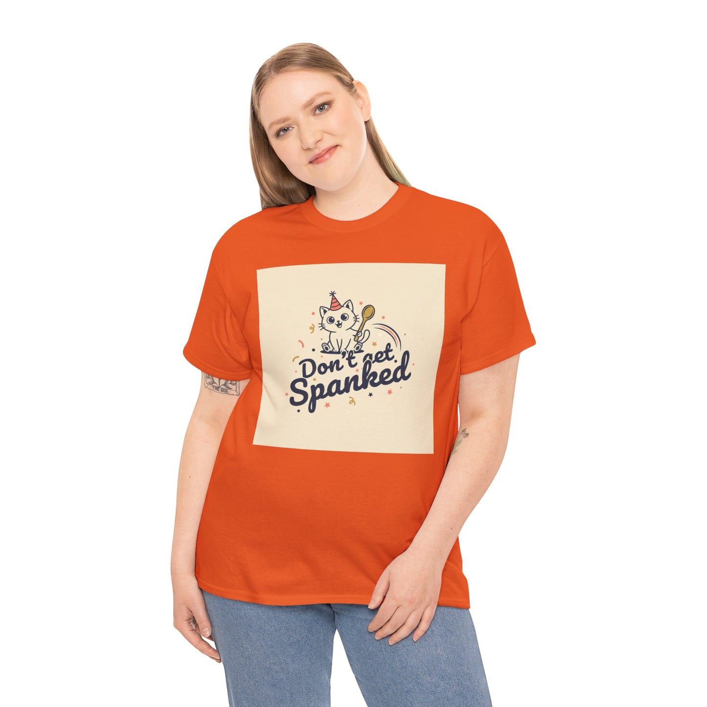 Don’t Get Spanked Cat Tee — Cute Retro Kitten Graphic T-Shirt Printify