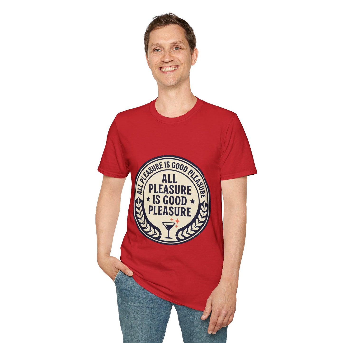 "All Pleasure Is Good Pleasure" Vintage Badge Tee