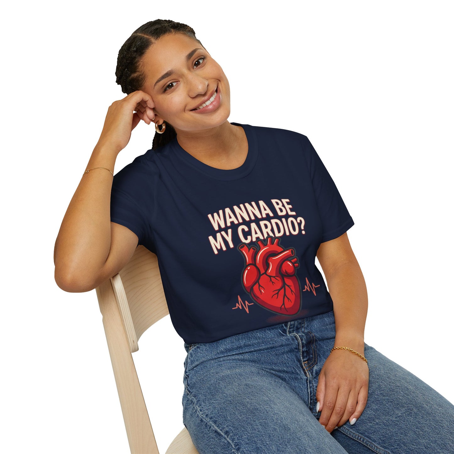 Wanna Be My Cardio? T-Shirt — Cute Anatomical Heart Graphic Tee
