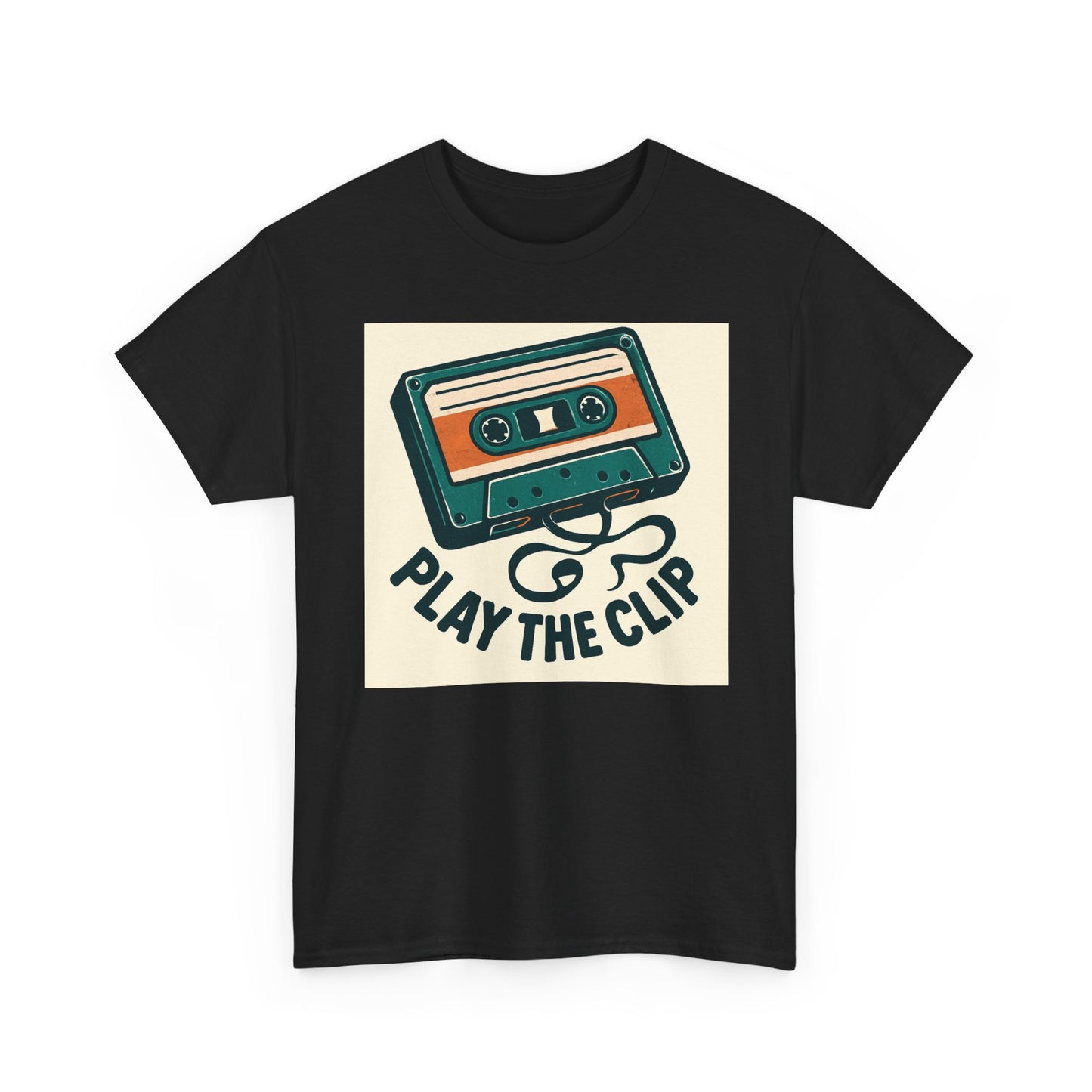 Cassette Tape 'Play the Clip' T-Shirt — Retro Music Tee Printify