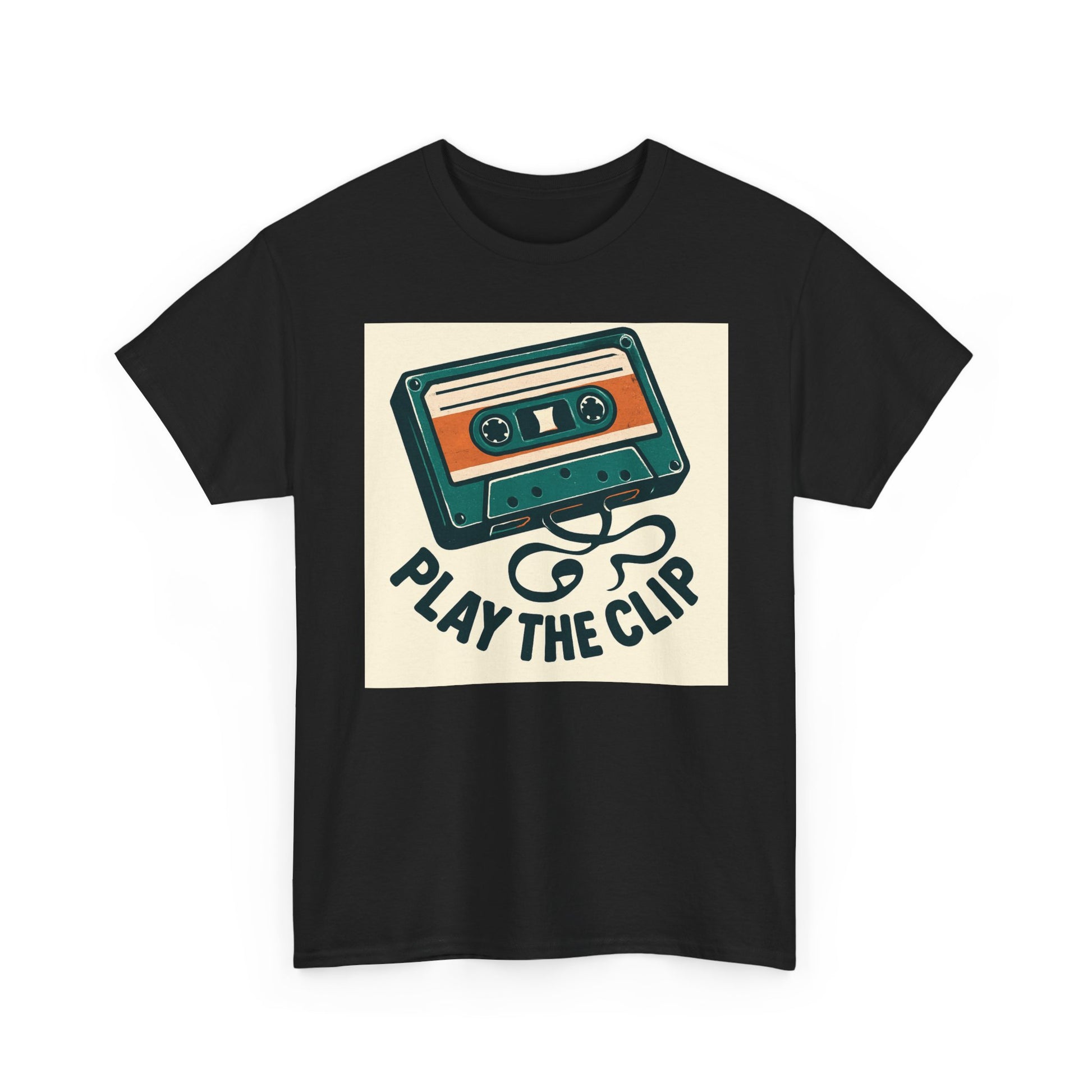 Cassette Tape 'Play the Clip' T-Shirt — Retro Music Tee Printify