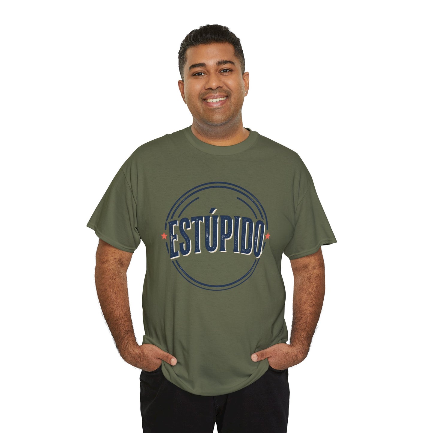 ESTÚPIDO Circle Logo Graphic Tee (Spanish Funny Statement)