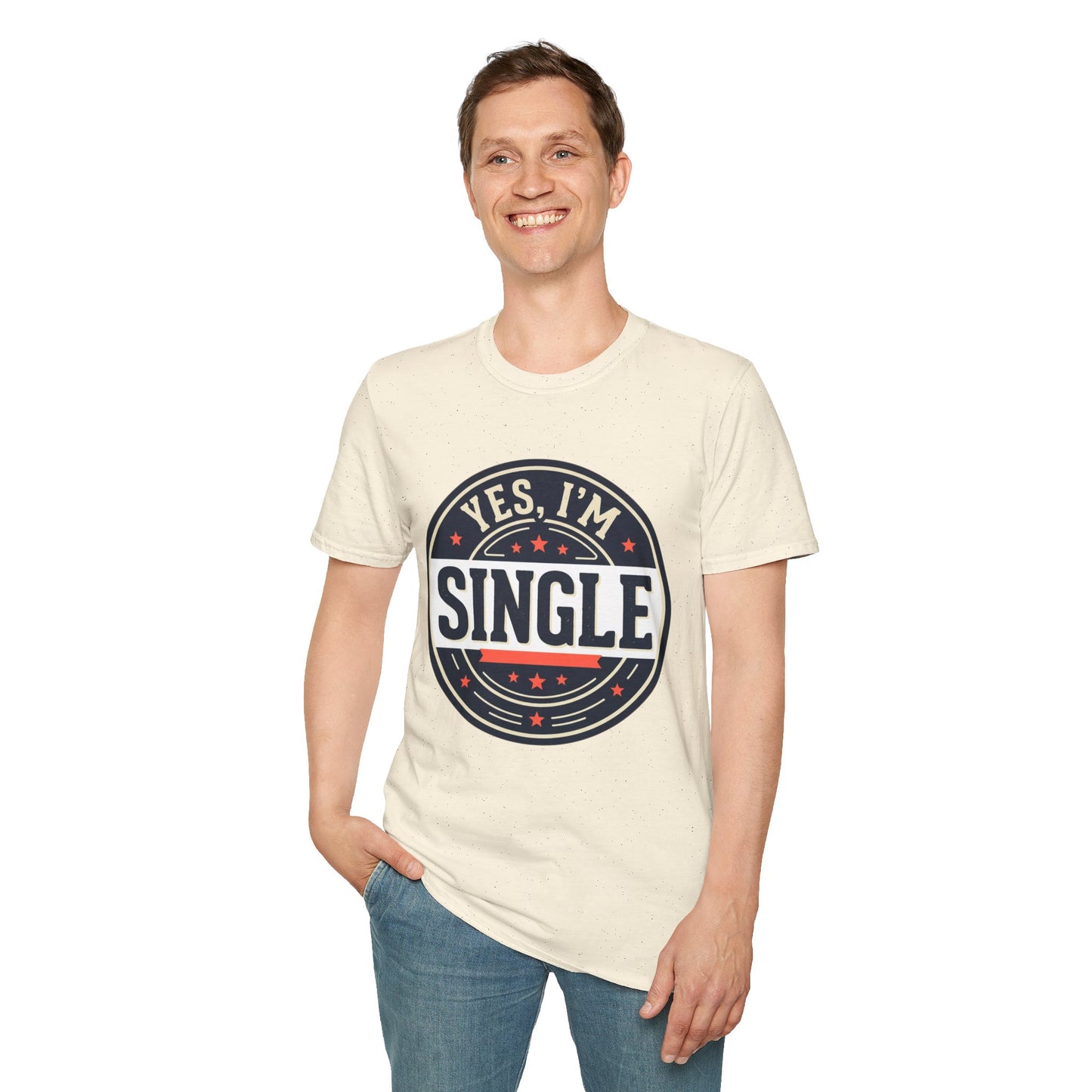 "Yes, I’m Single" Graphic Tee - Single Badge T-Shirt