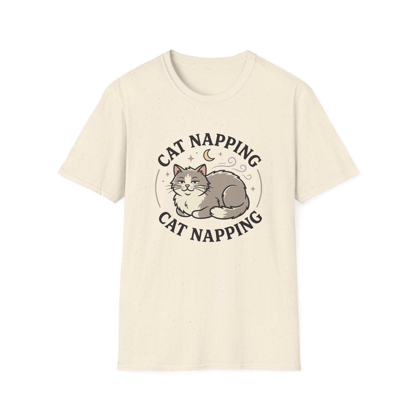 Cat Napping T-Shirt — Cute Sleeping Cat Graphic Tee for Cat Lovers