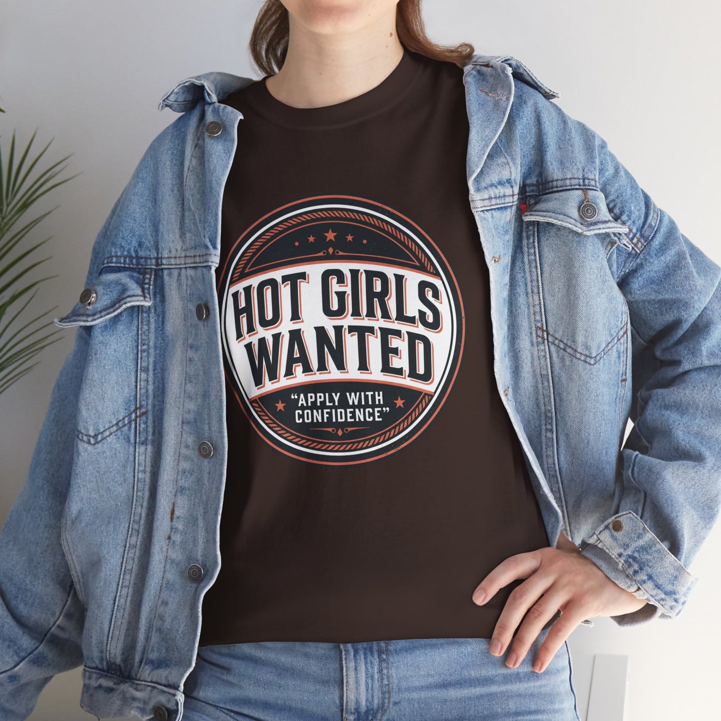 T-Shirt — "Hot Girls Wanted" Retro Badge Tee