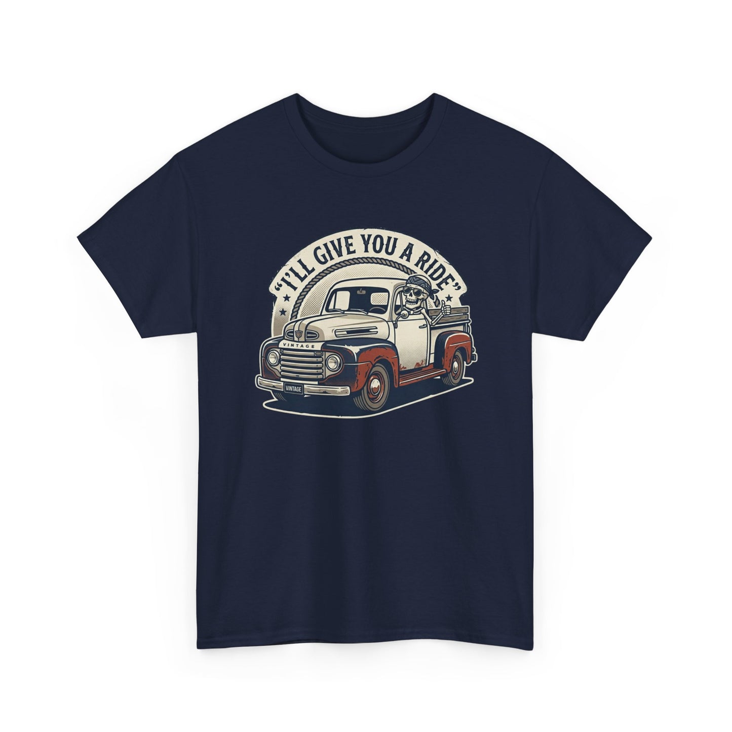Vintage Pickup Truck T-Shirt — “I’ll Give You a Ride” Classic Retro Tee Printify