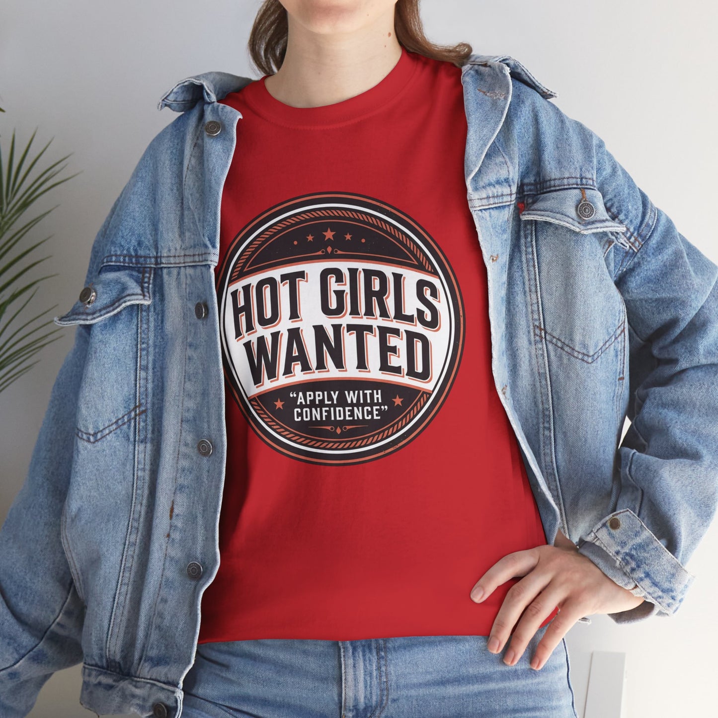 T-Shirt — "Hot Girls Wanted" Retro Badge Tee