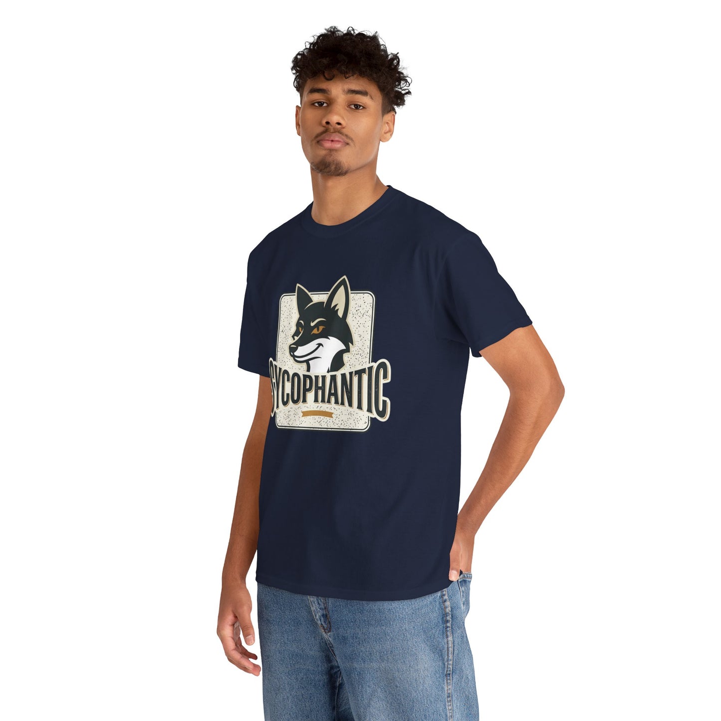 Sycophantic Fox Graphic Tee — Retro Animal Logo T-Shirt